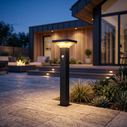 Stalp de Gradina LED LUNOQ cu Incarcare Solara Senzor 50CM Premium