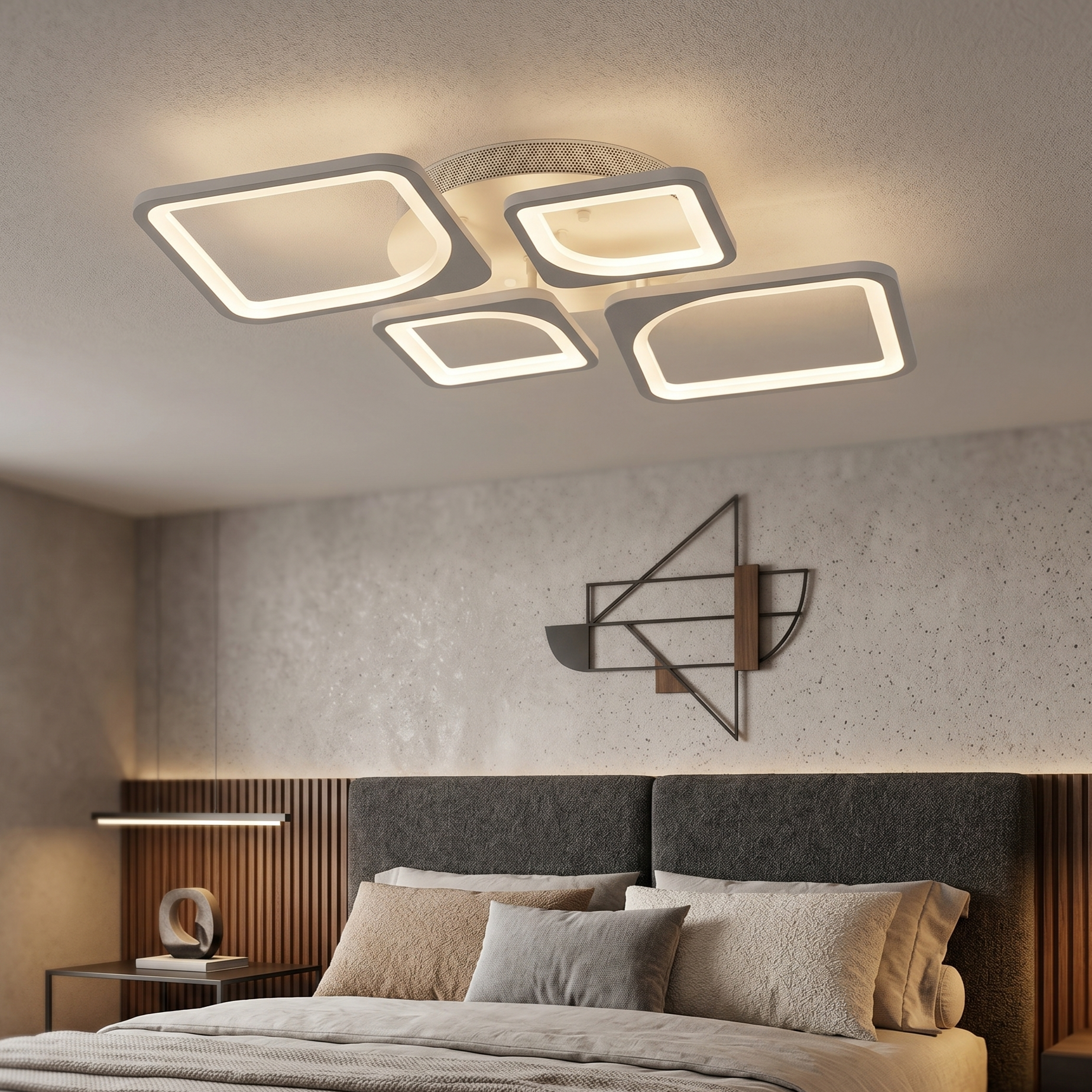 Lustra LED 2+2 DIAMOND White Echivalent 500W Telecomanda