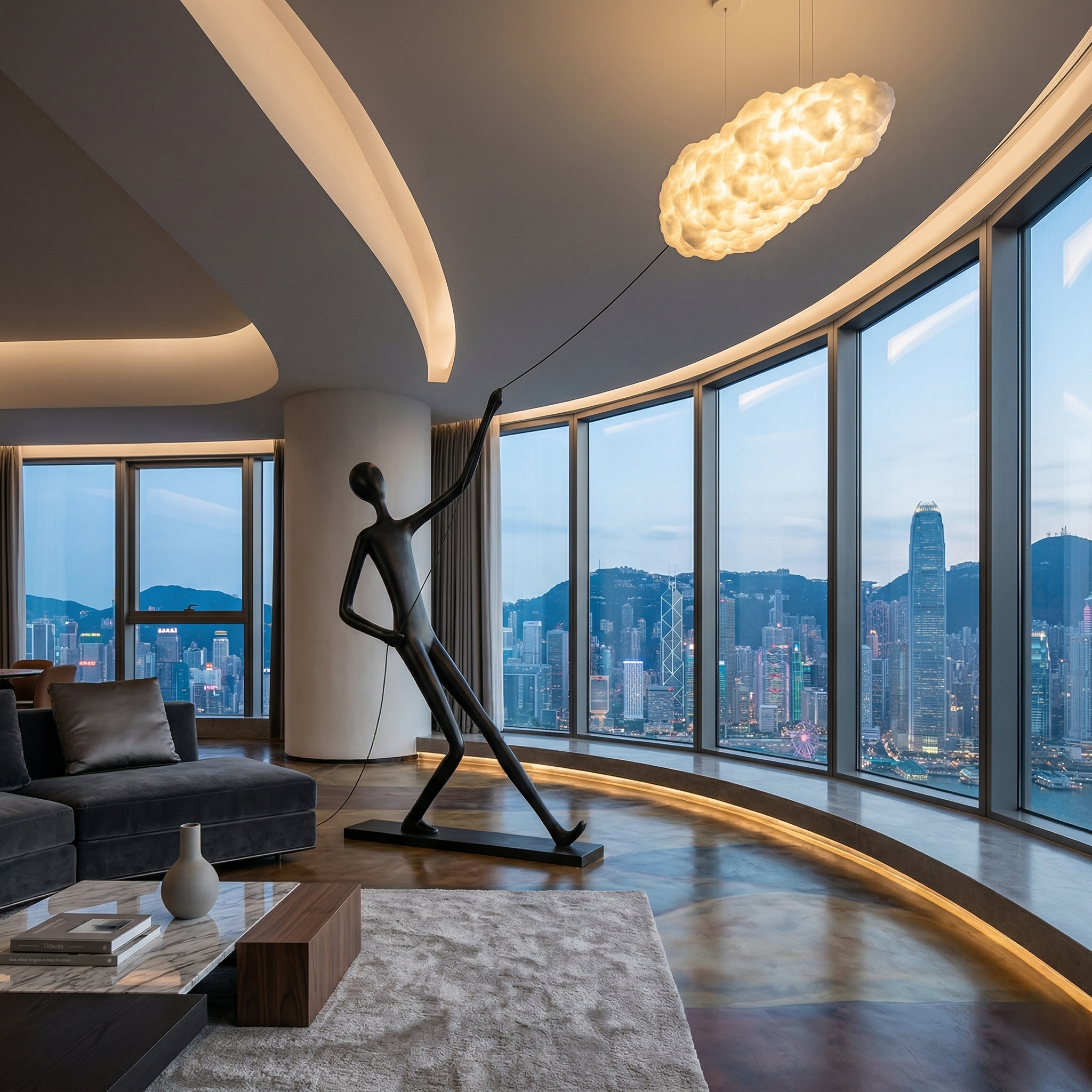 Lampadar Sculptural Decorativ Cloud Rider 180CM