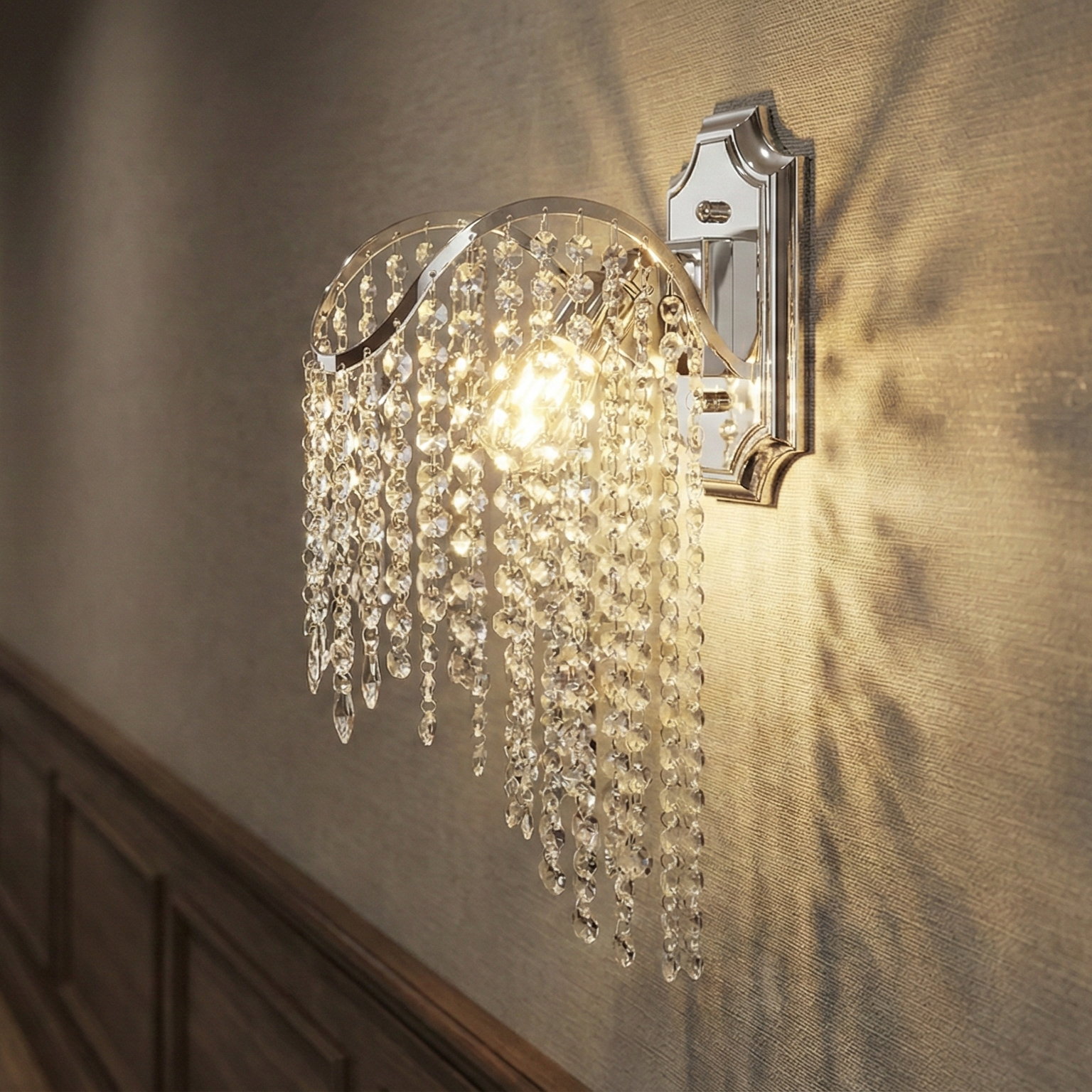 Aplica Cristal FREDA Silver Solo 1xE27