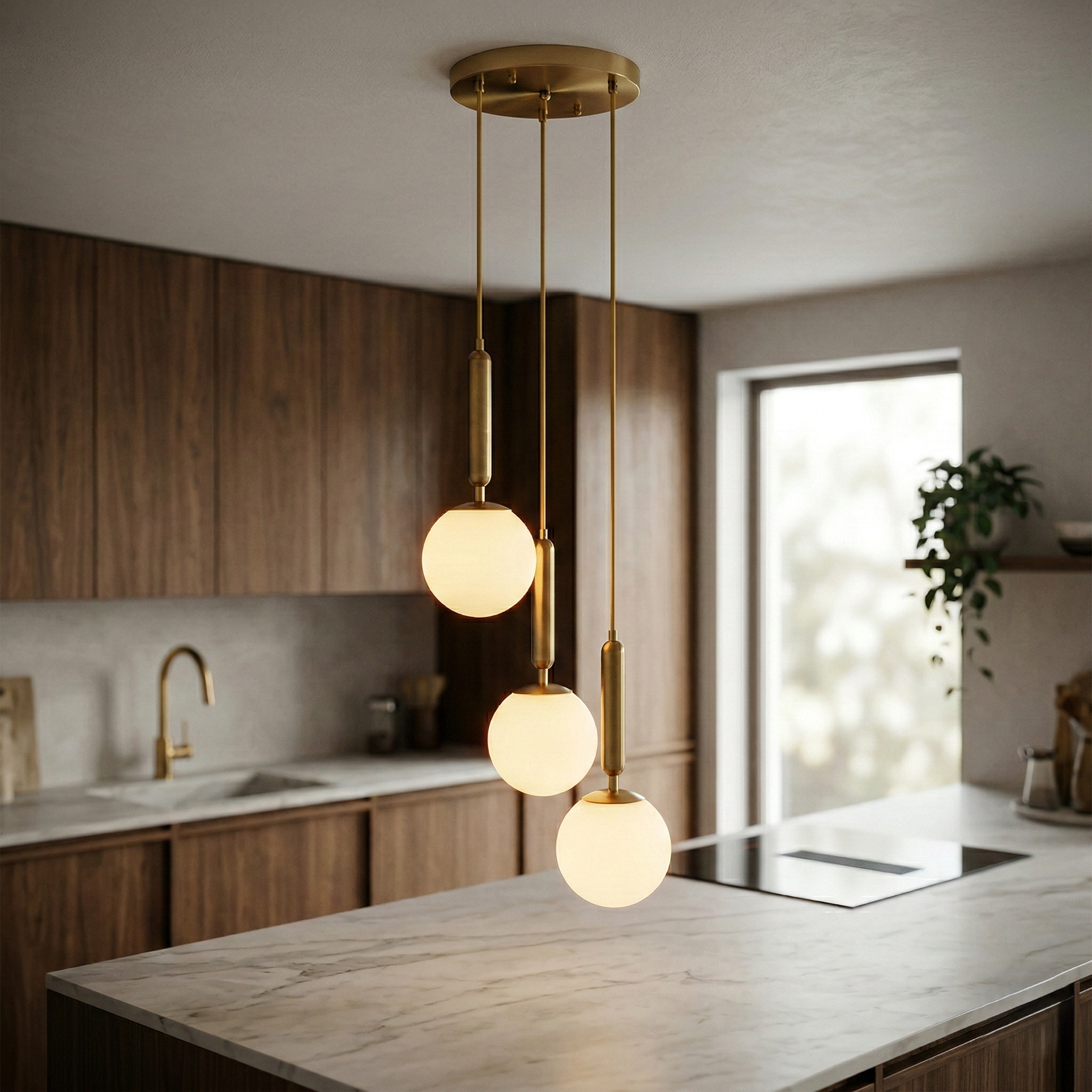 Lustra PREMIUM Abajur Mat Golden ROYAL BRASS 3xG9