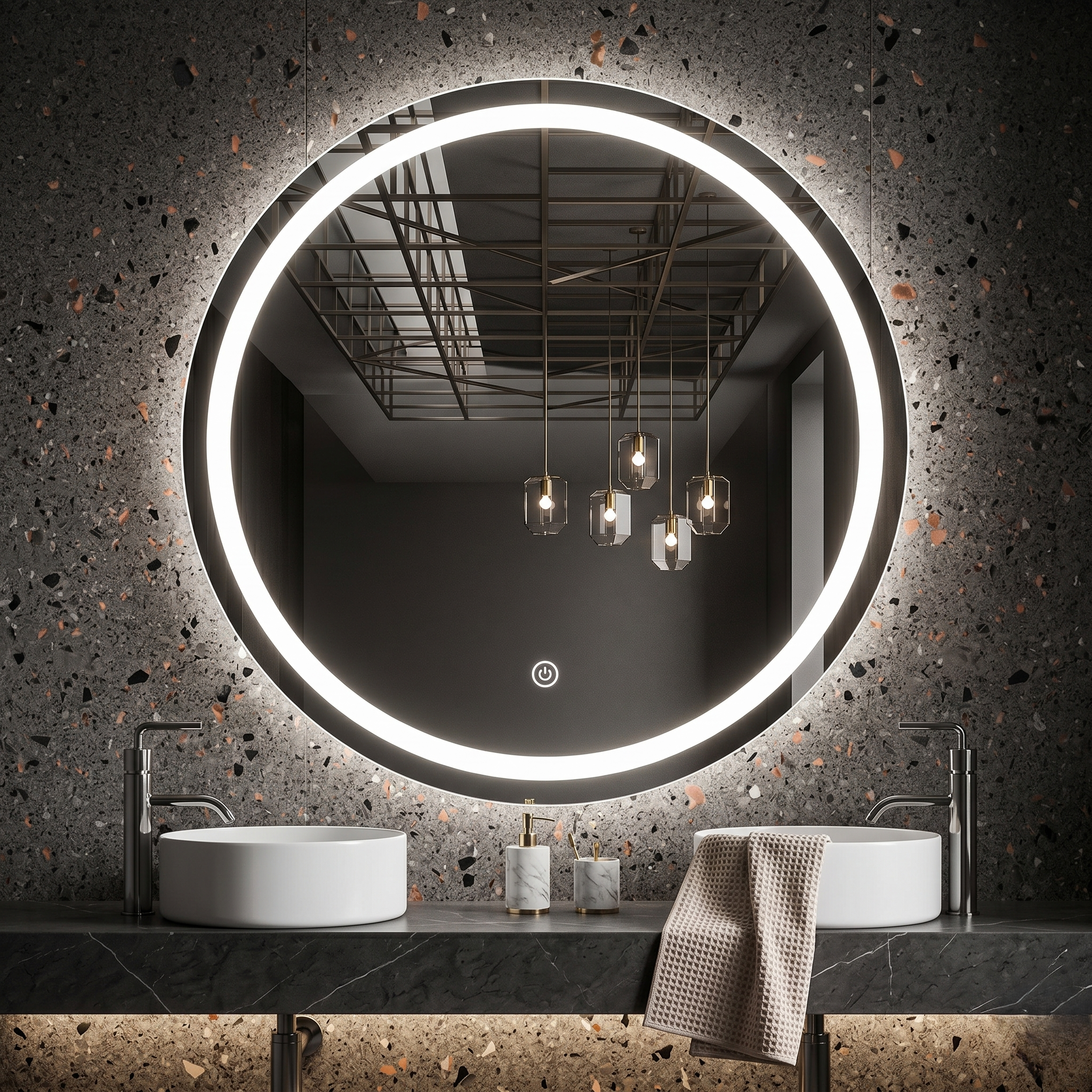 Oglinda LED Rotunda 60cm Touch 3 Functii
