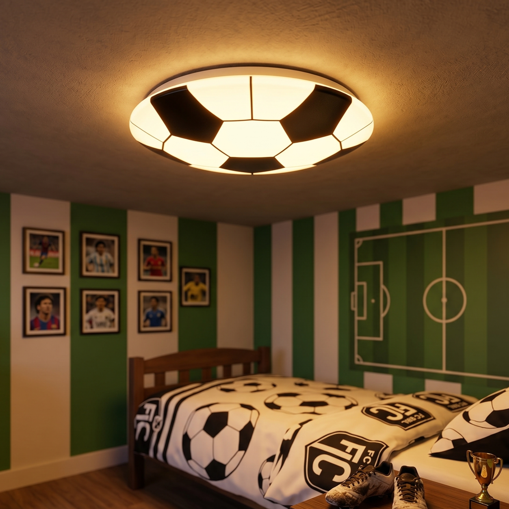 Lustra LED Minge de Fotbal 36CM Echivalent 100W