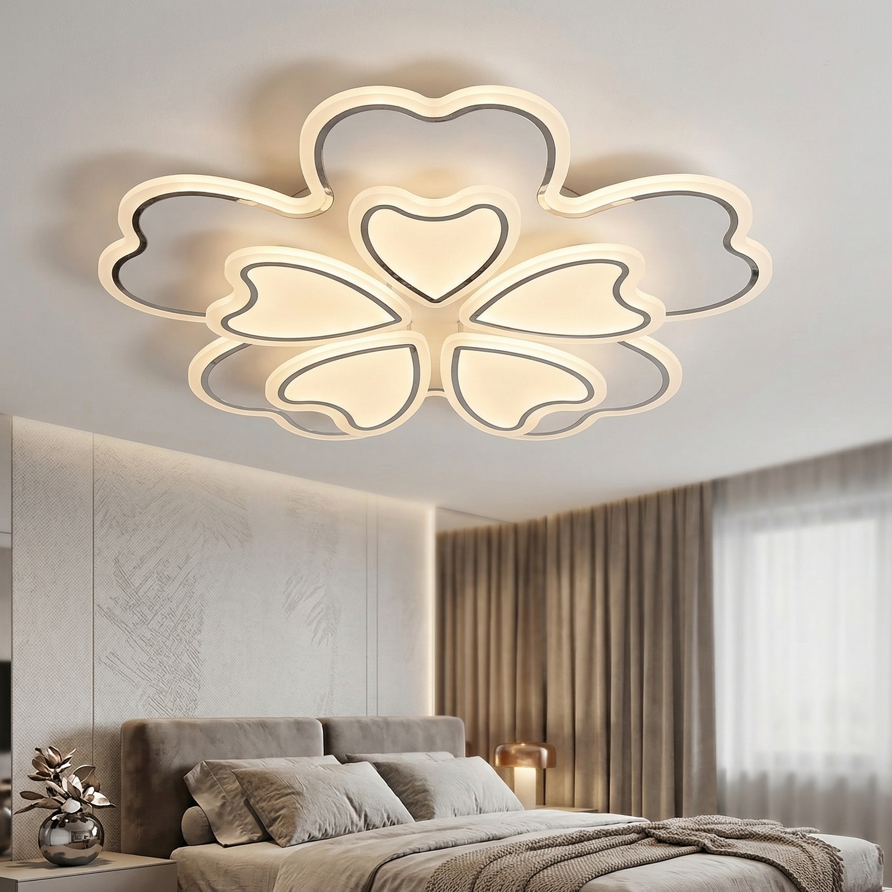 Lustra LED White CLOVER Echivalent 600W Telecomanda