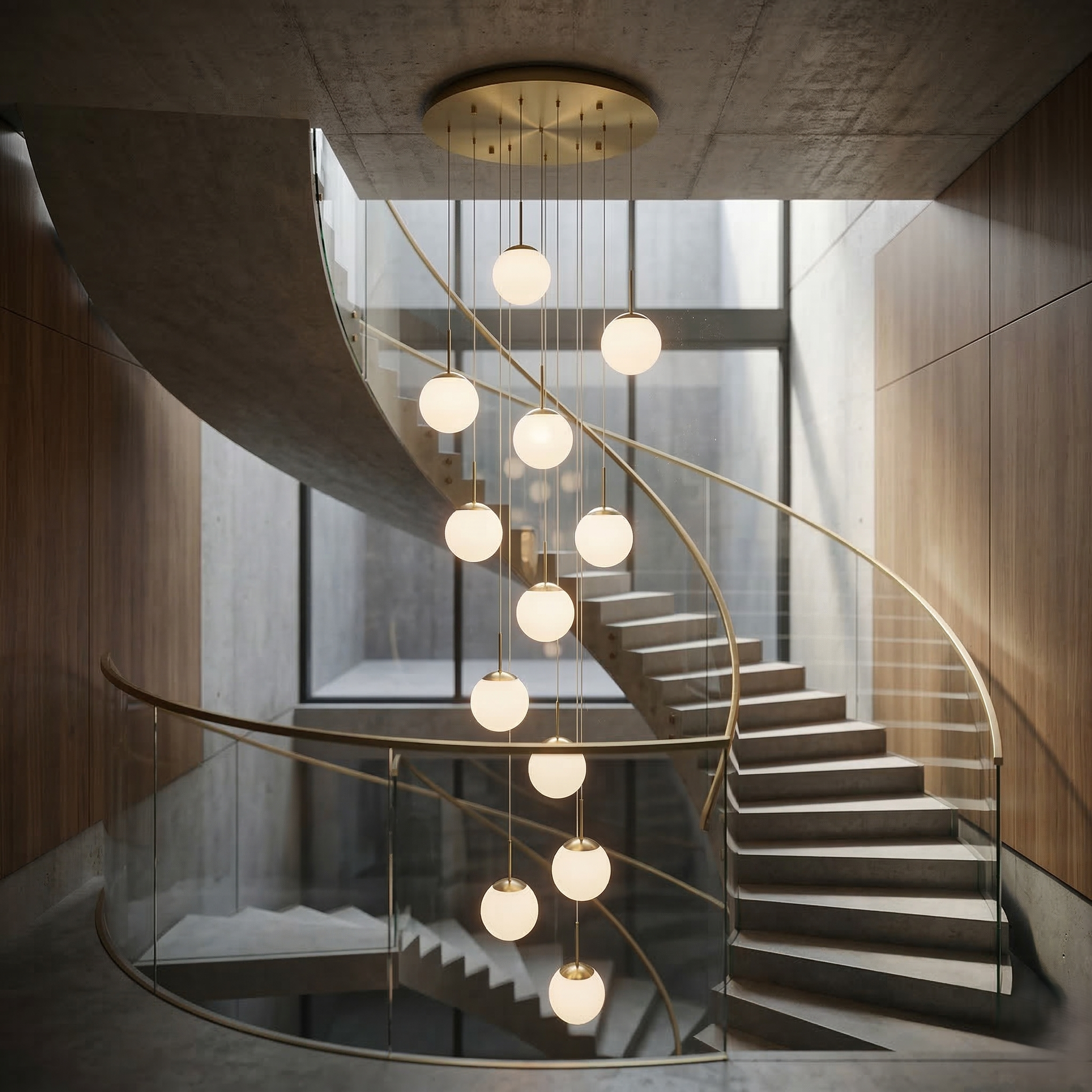 Lustra Abajur Mat GOLD LUXURY STAIRCASE Gigant 12xE27