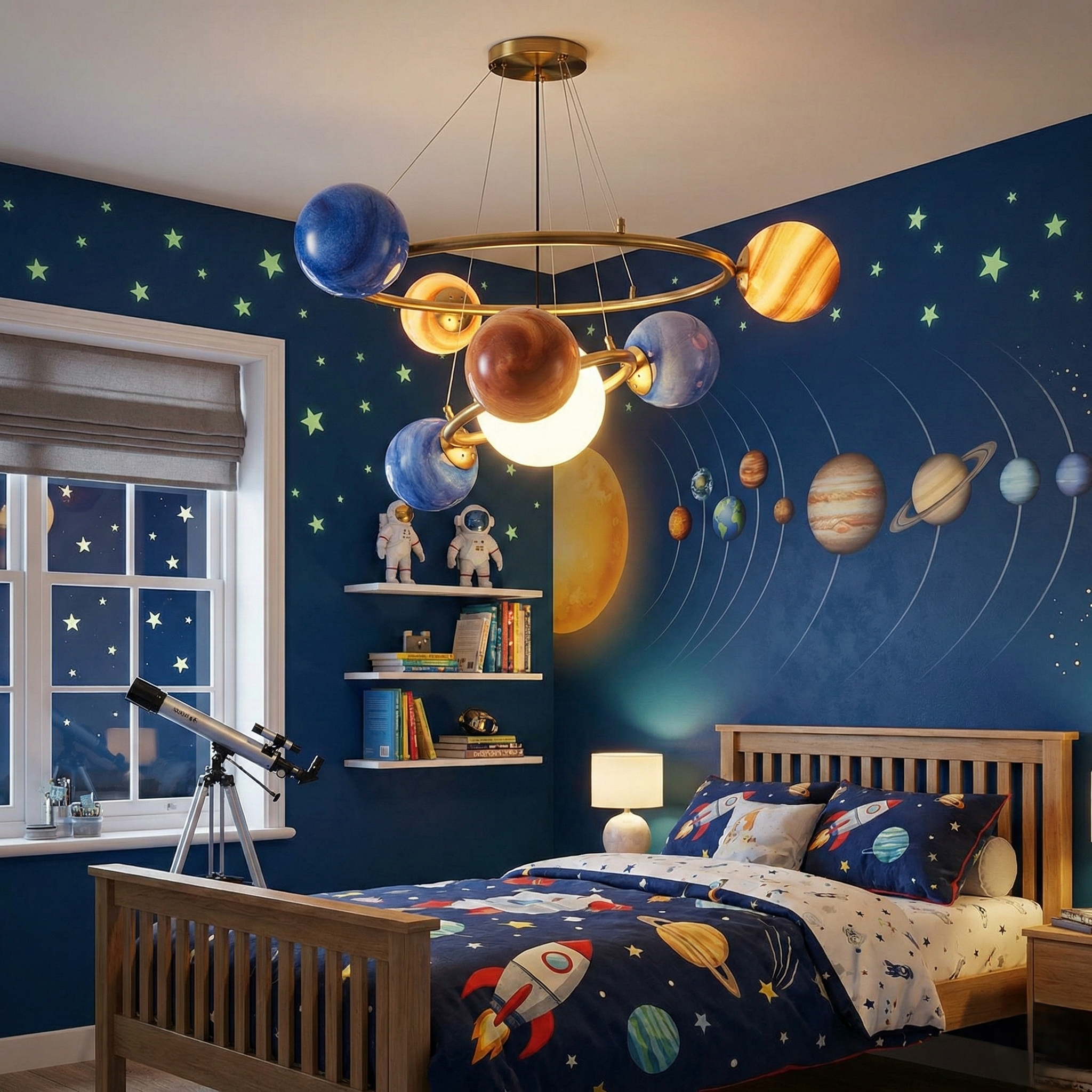 Lustra Suspendata Abajur Mat Gold Murano Style 7xE27