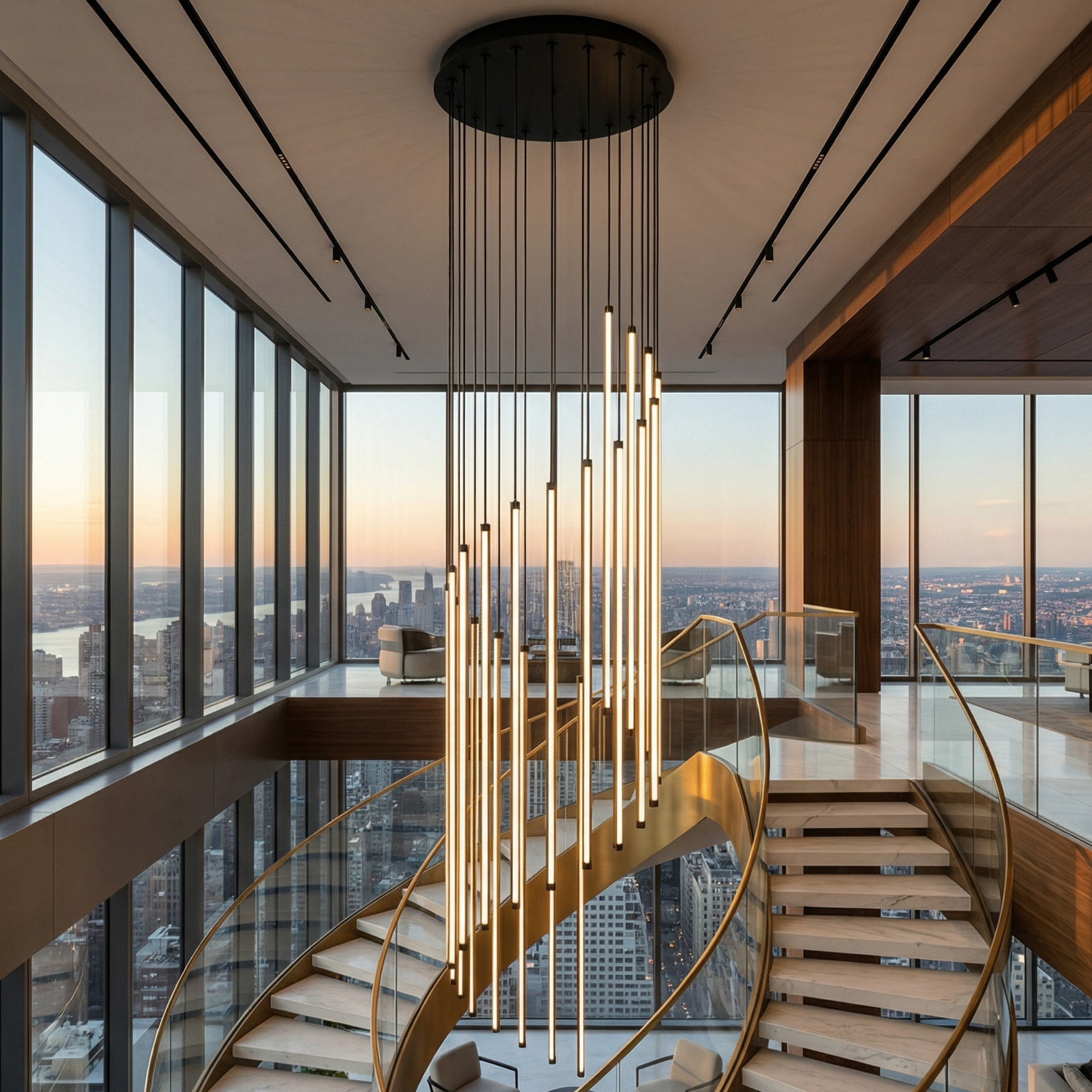 Lustra LED Suspendata BAXTER Black Premium 300cm Telecomanda