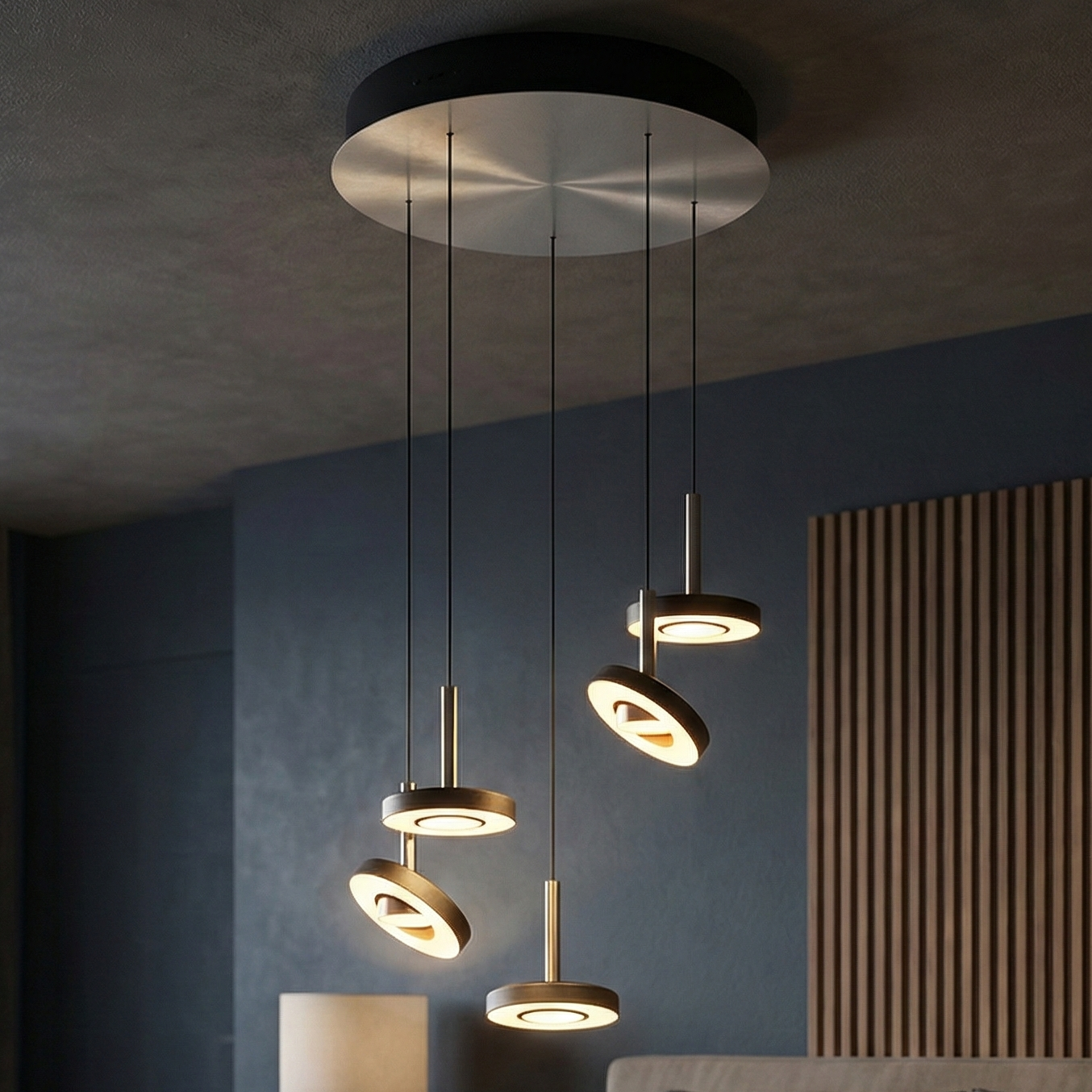 Lustra LED PREMIUM Suspendata SILVER GUANO Echivalent 400W
