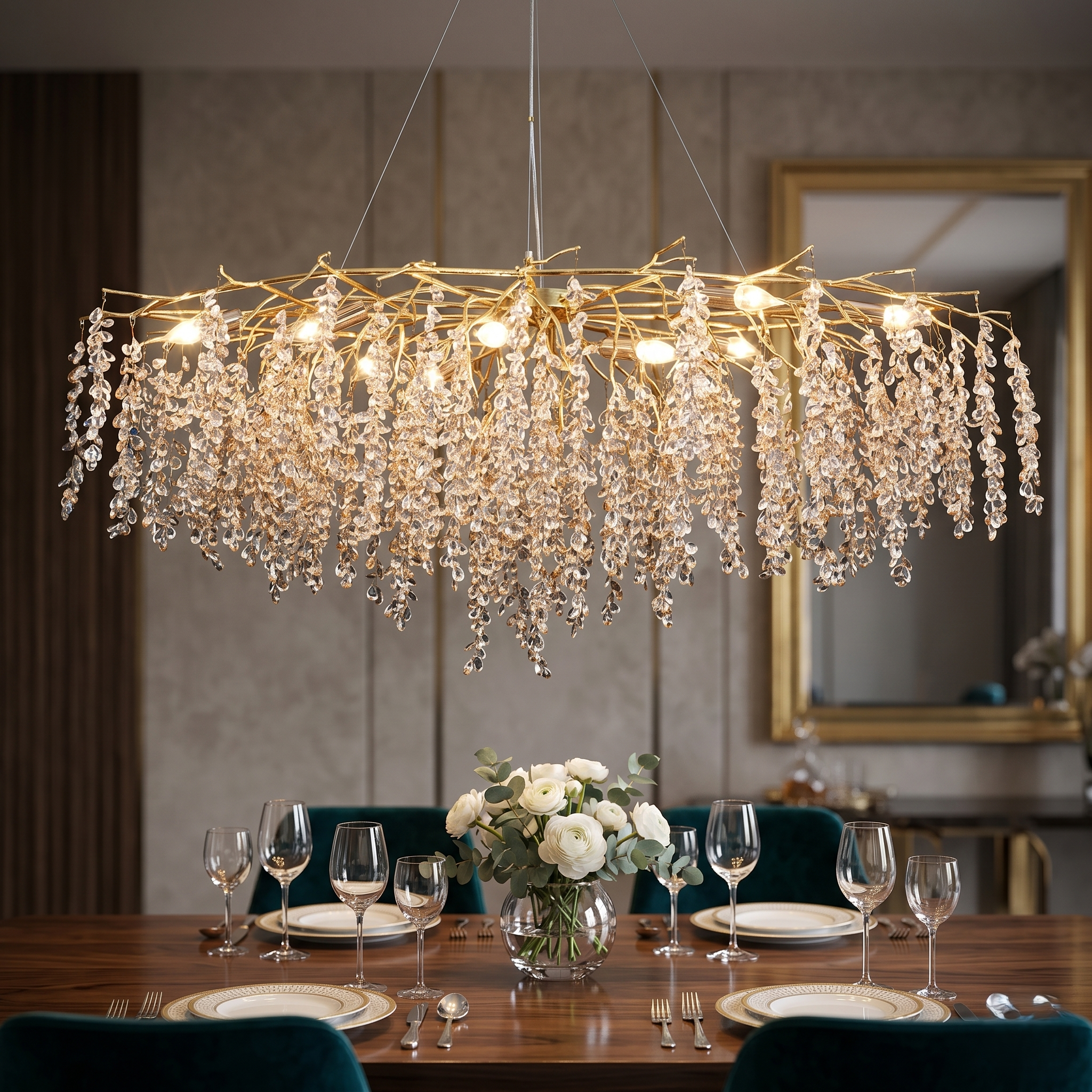 Candelabru Cristal LUXURY Golden Grapes 120x60CM