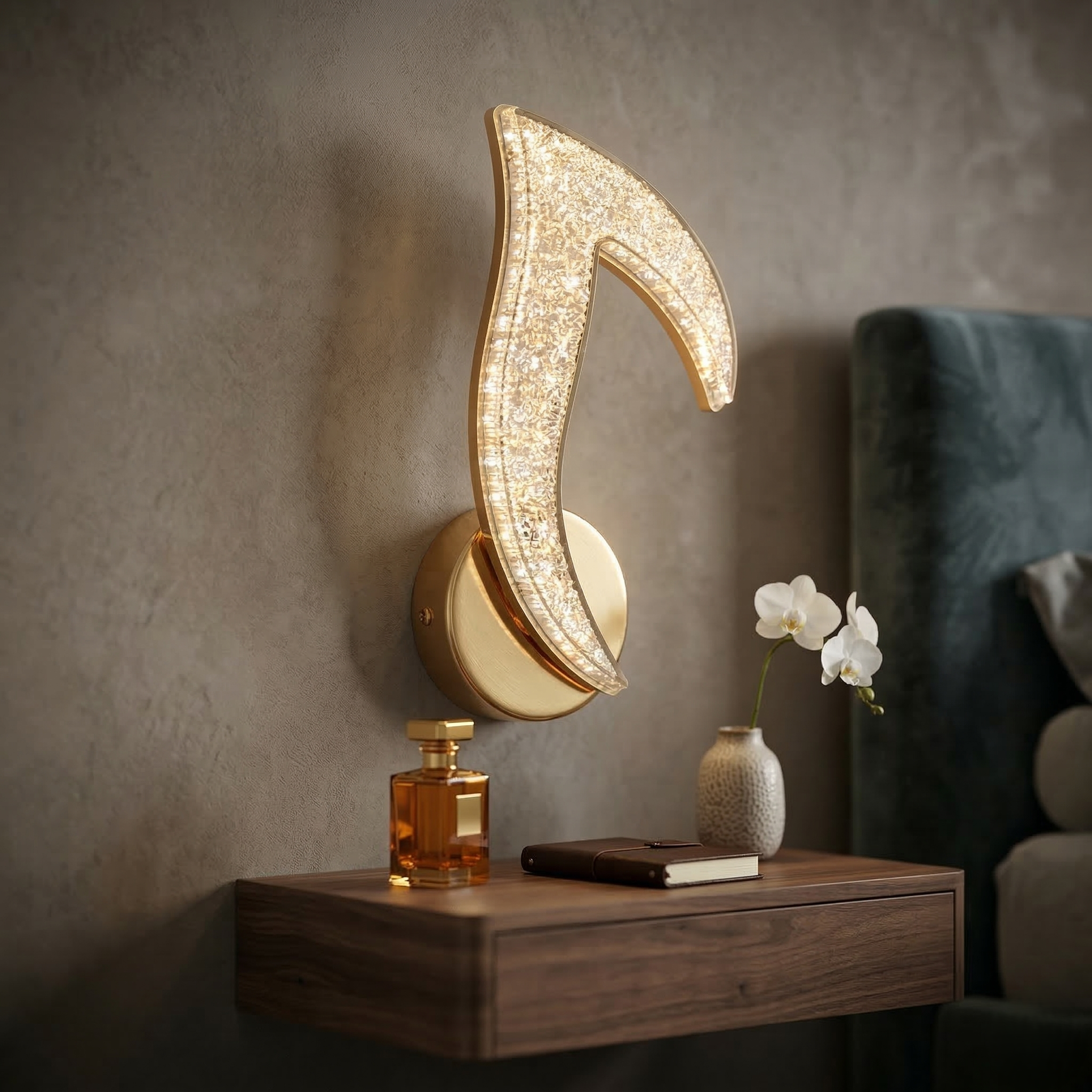 Aplica LED Perete Narcisse Sparkle Gold