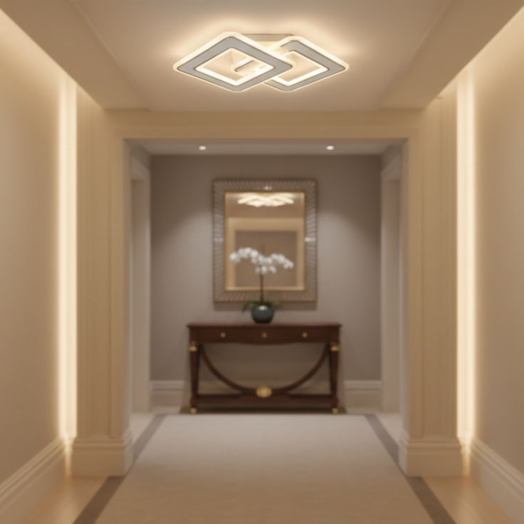 Aplica LED Square GRIDLINE Alba Echivalent 300W Telecomanda