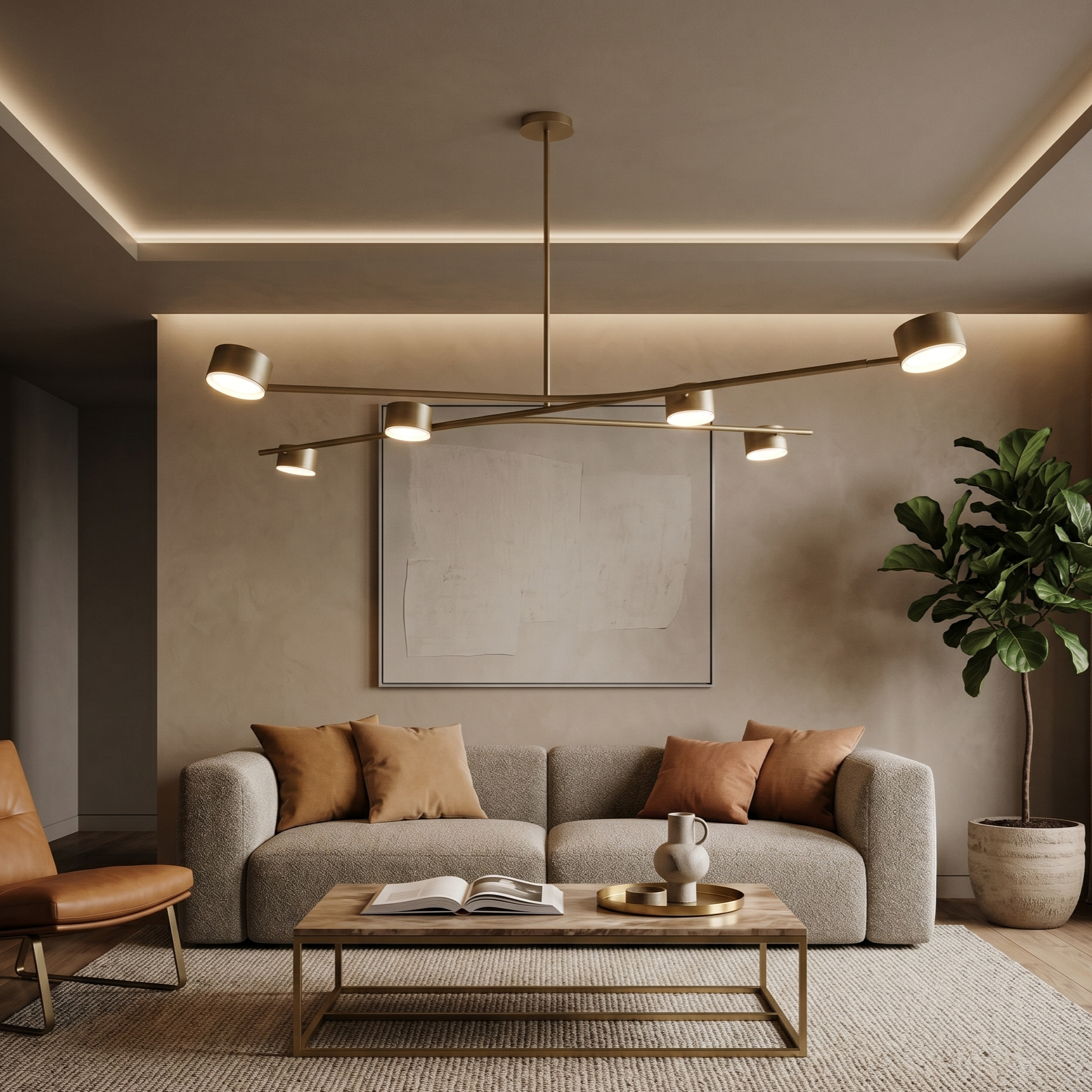 Lustra Suspendata Premium GRAND CODA Bej 6xGX53