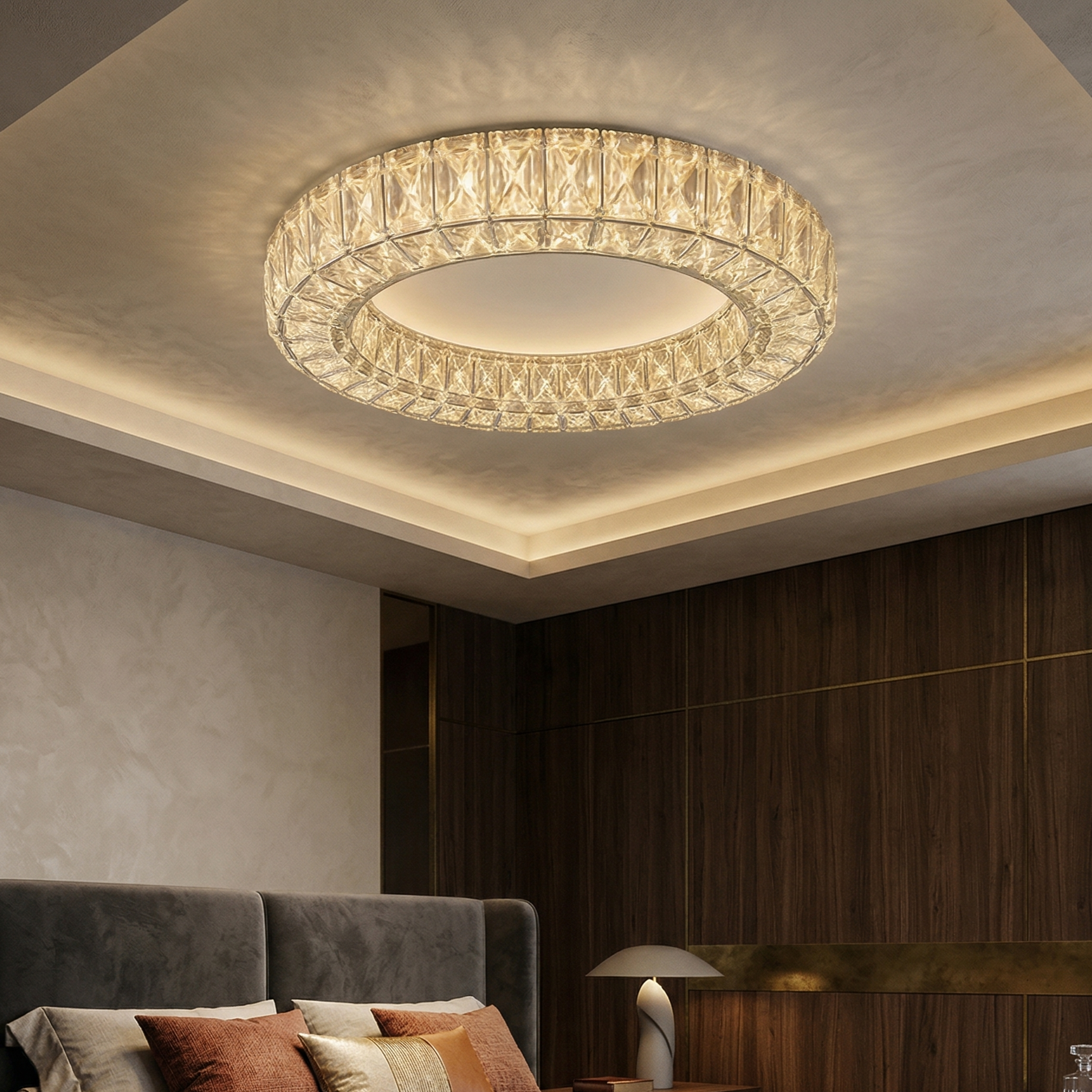 Lustra LED CRISTAL Argintie Orleans Elegance Echivalent 600W