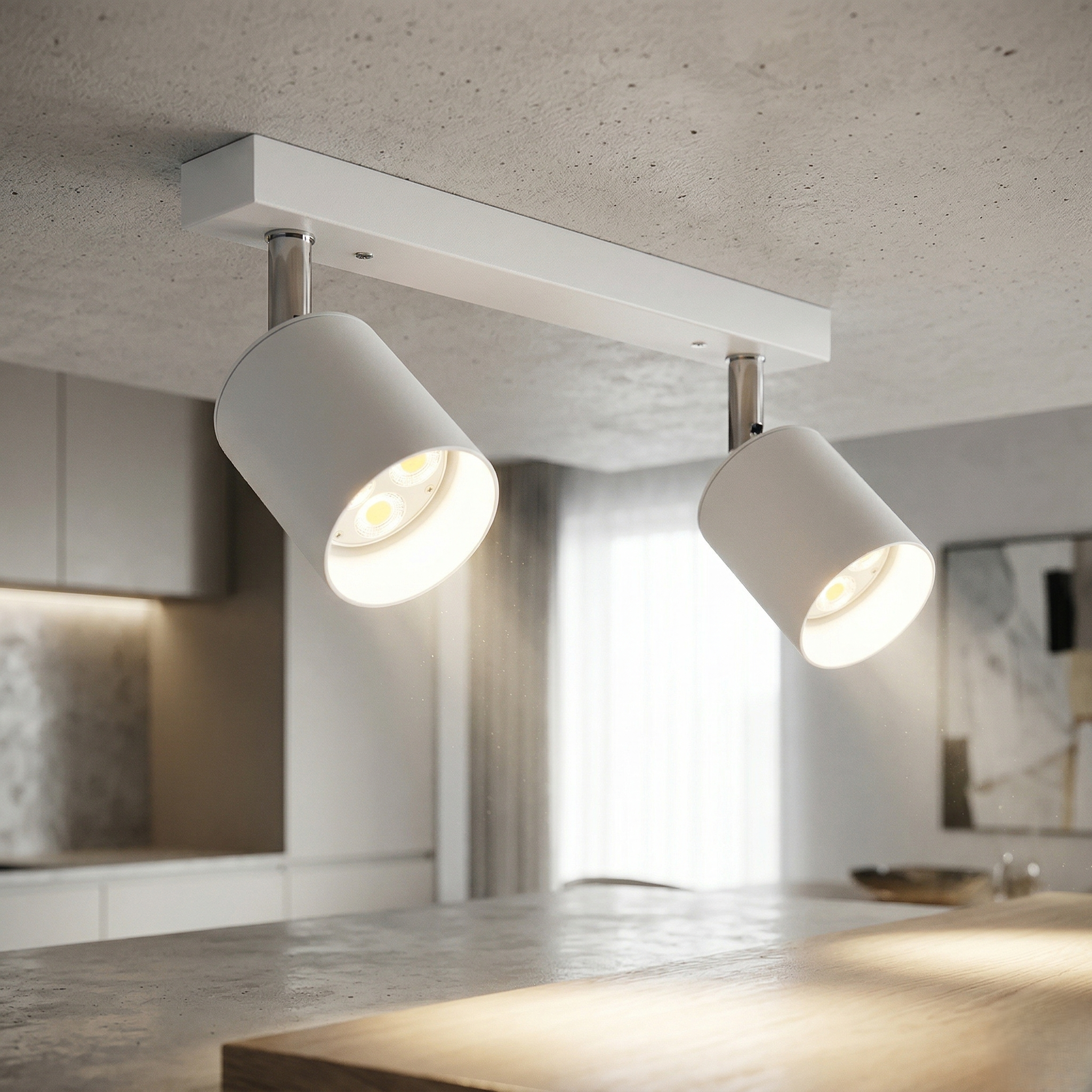 Spot pe Sina Reglabil Alb 2xGU10