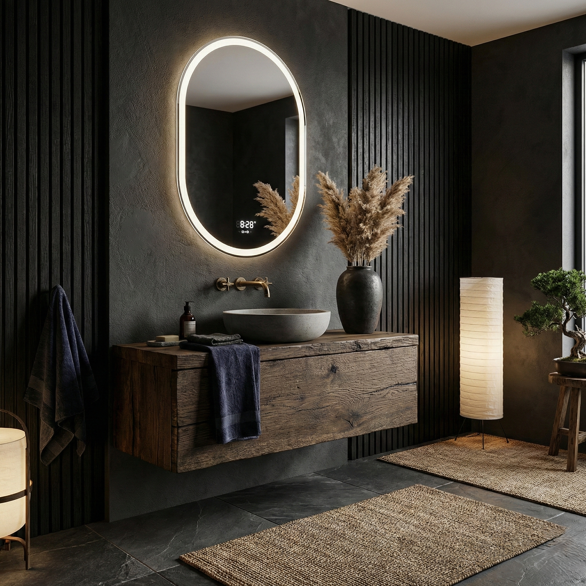 Oglinda LED VETROLUNA - 60x80cm Dezaburire si Ceas, Senzor, 3 Lumini