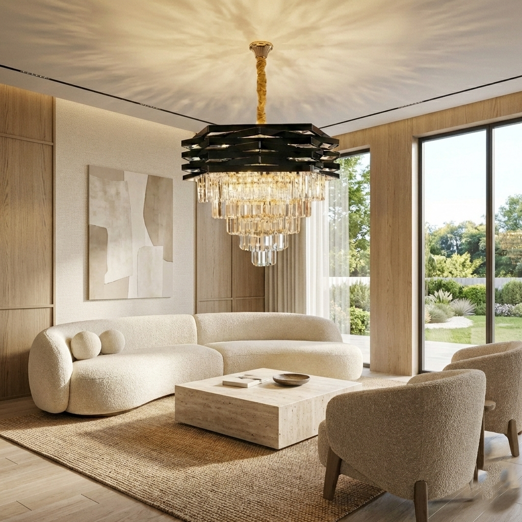 Candelabru Cristal Black MALVINA ⌀60CM