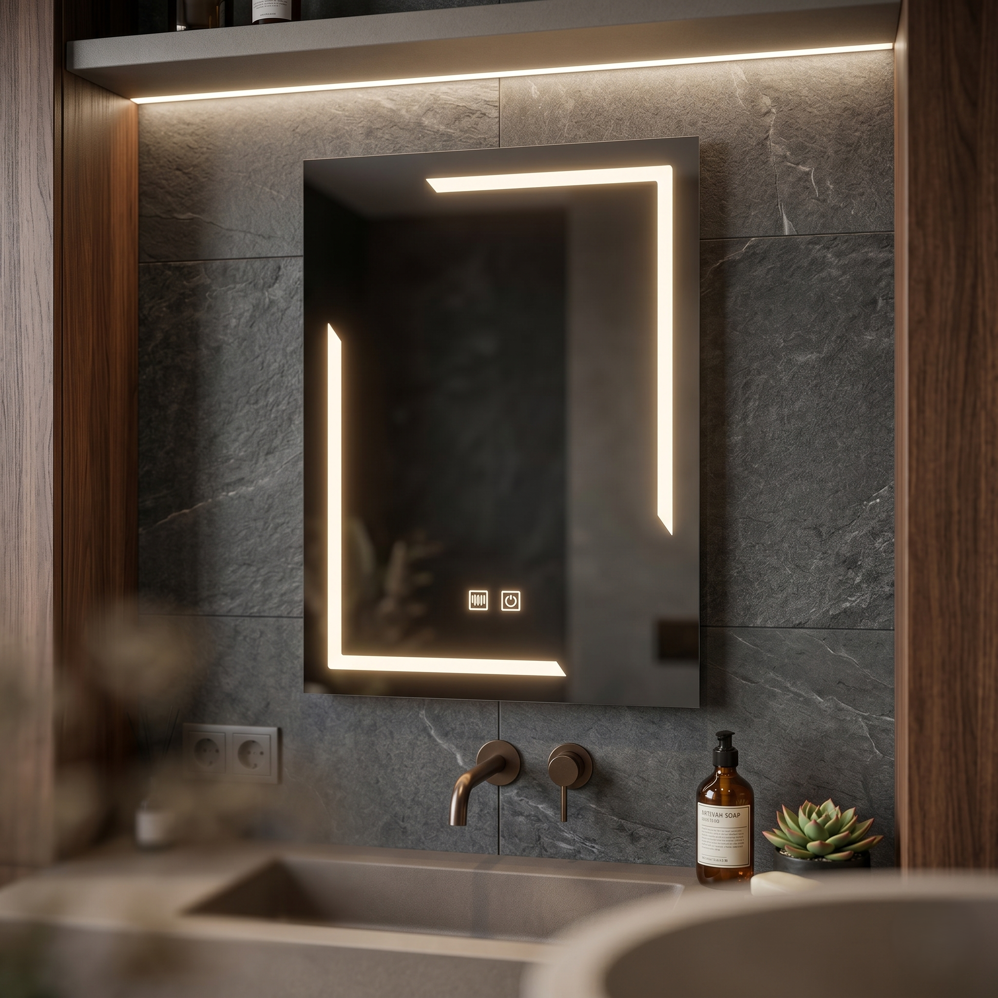 Oglinda LED 60x80cm Functie Dezaburire si Touch E38S