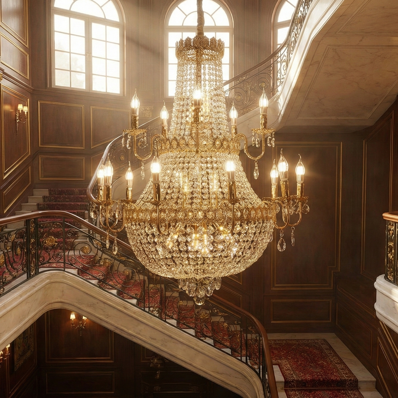 Candelabru Cristal Golden Grande Magnifica 90x110CM