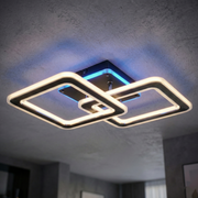 Lustra LED Two Square GRIDLINE Neagra RGB Echivalent 500W Telecomanda