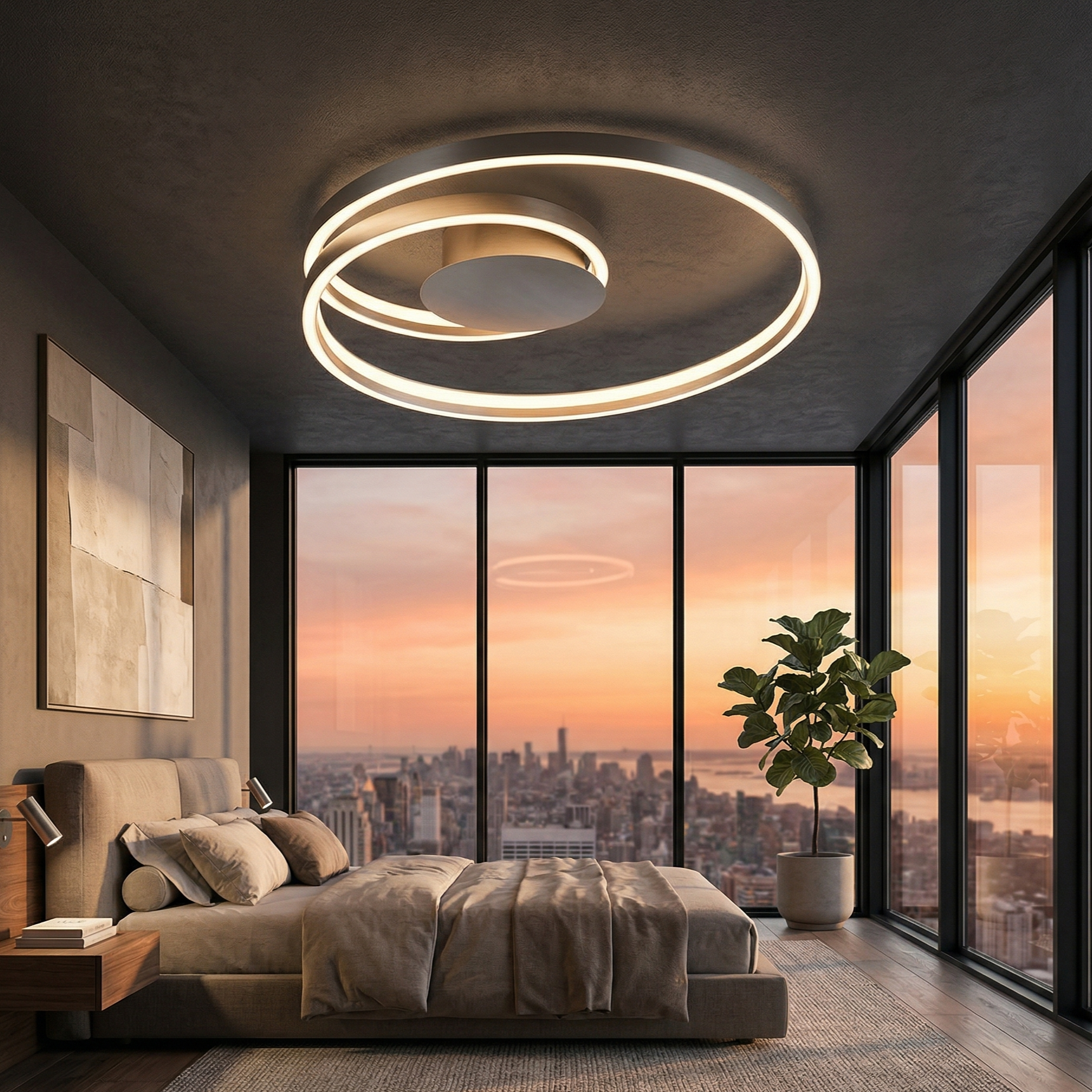 Lustra LED Aplicata Ciola Silver CINQUE Premium Echivalent 500W