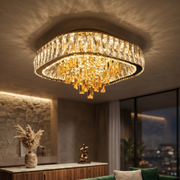 Lustra LED Cristal Aplicata Royalty Square Telecomanda Echivalent 800W