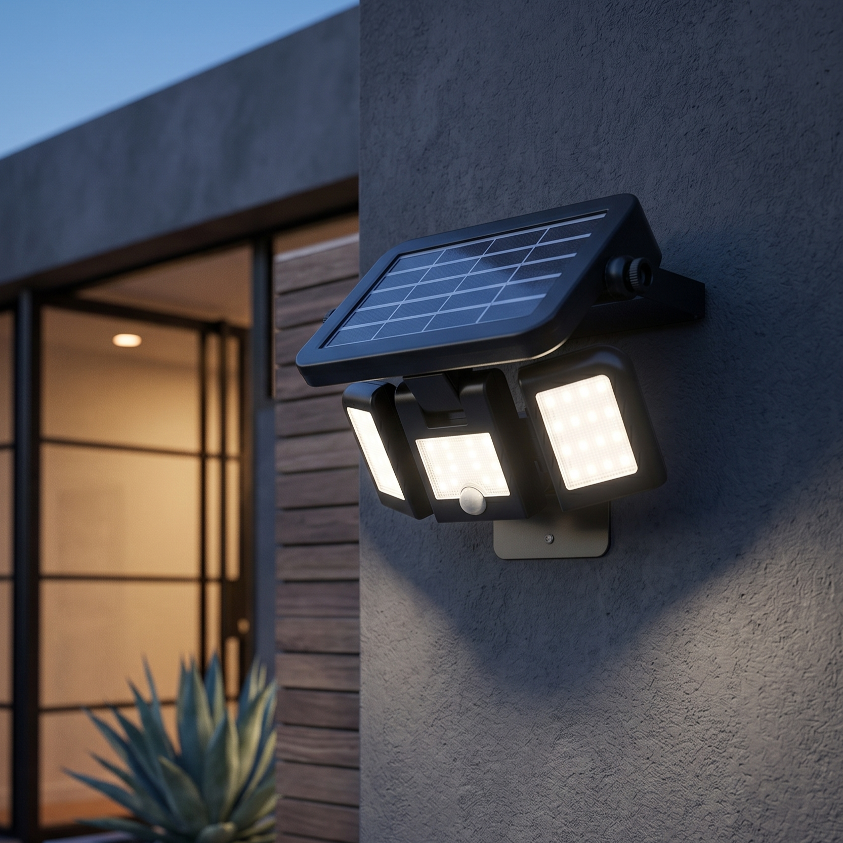 Aplica LED Solara cu Senzor LUROX Exterior Neagra Premium