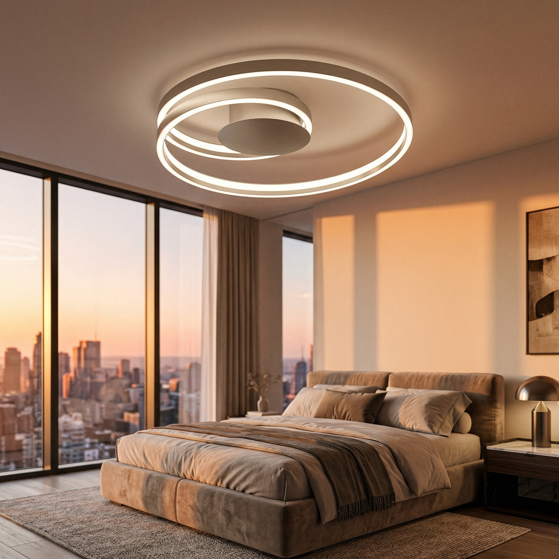 Lustra LED Aplicata Ciola Silver CINQUE Premium Echivalent 500W