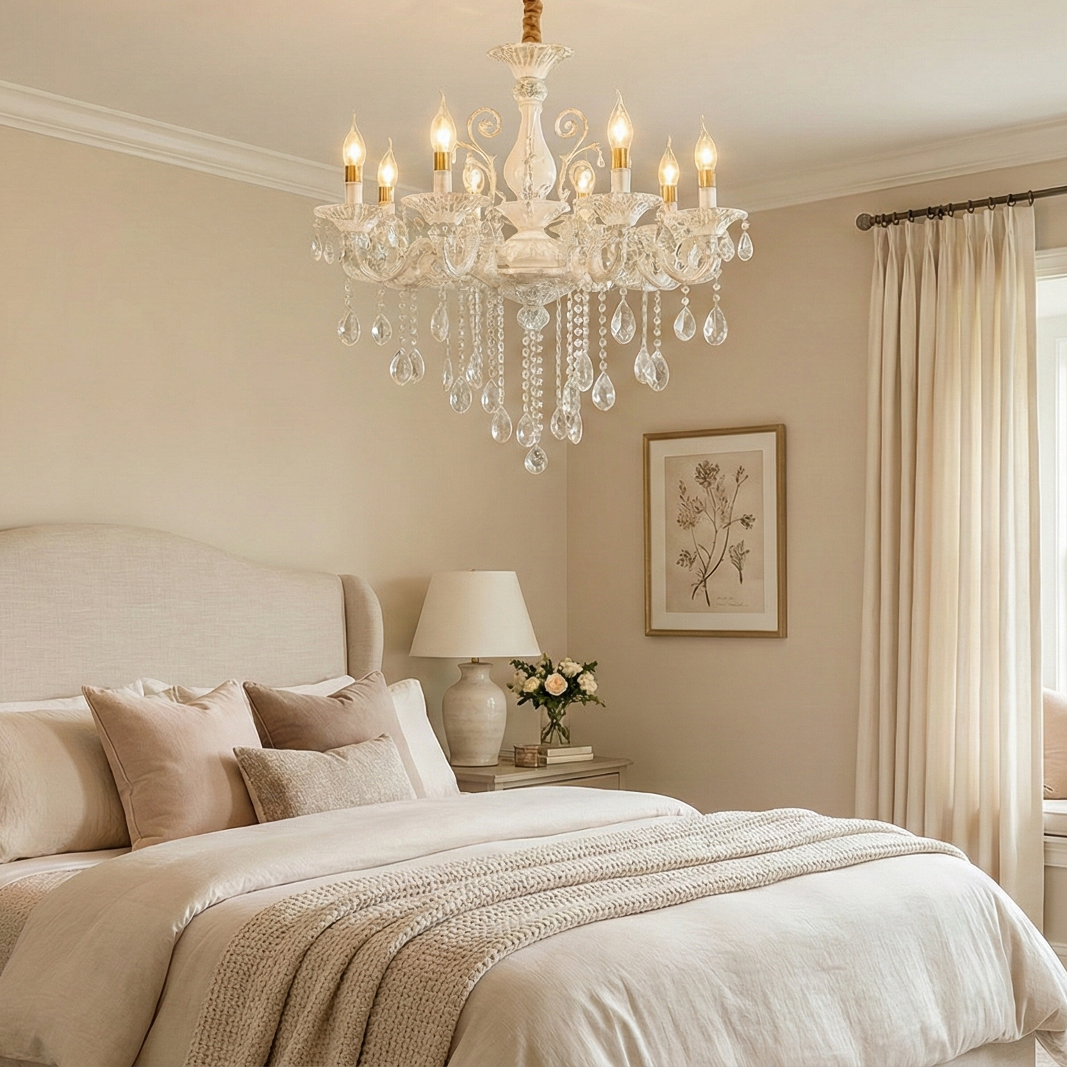 Candelabru Cristal Clasic Isabelle White 8xE14