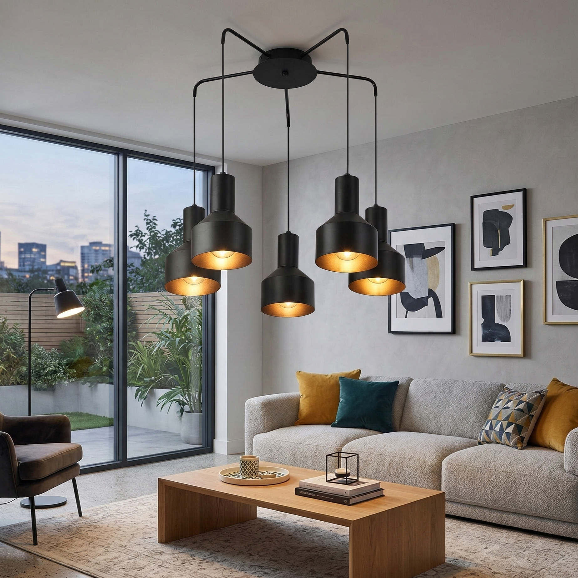 Lustra Suspendata 5xE27 Arcane Black