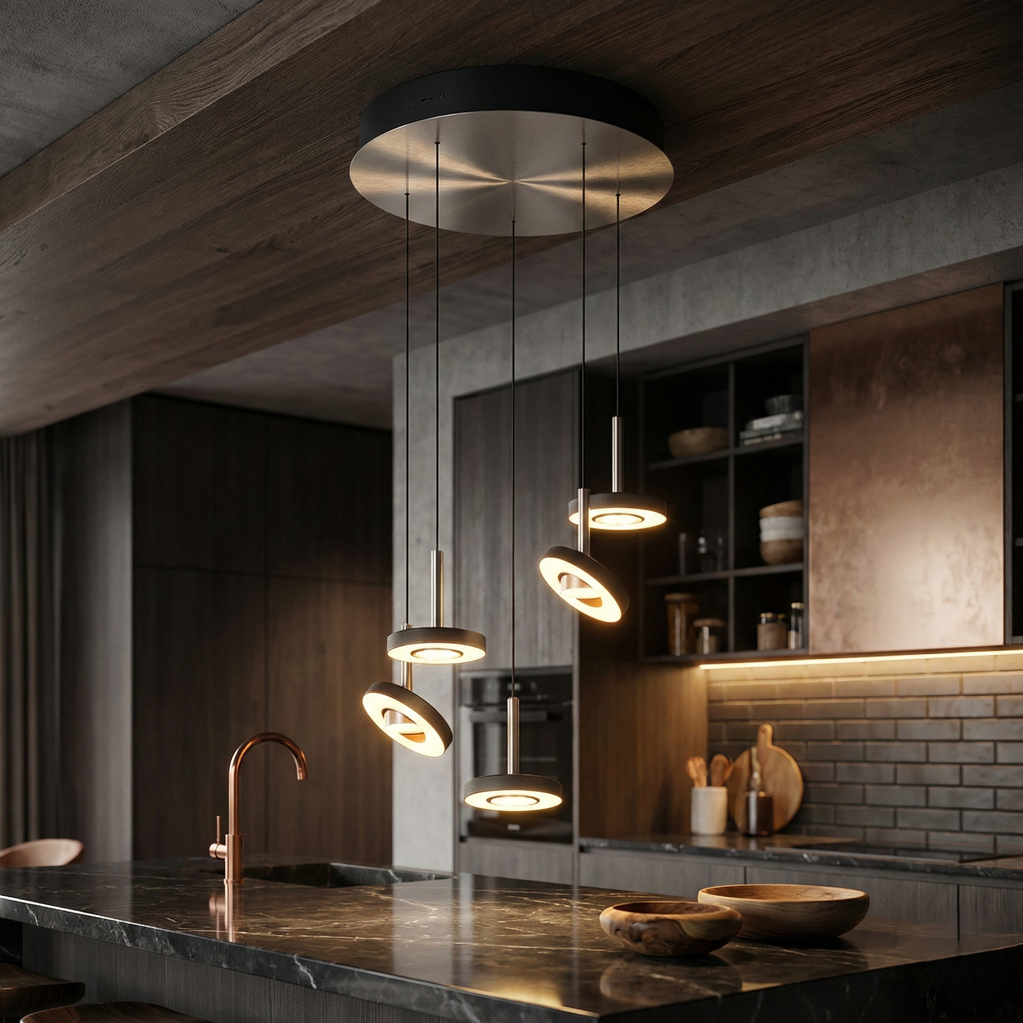 Lustra LED PREMIUM Suspendata SILVER GUANO Echivalent 400W