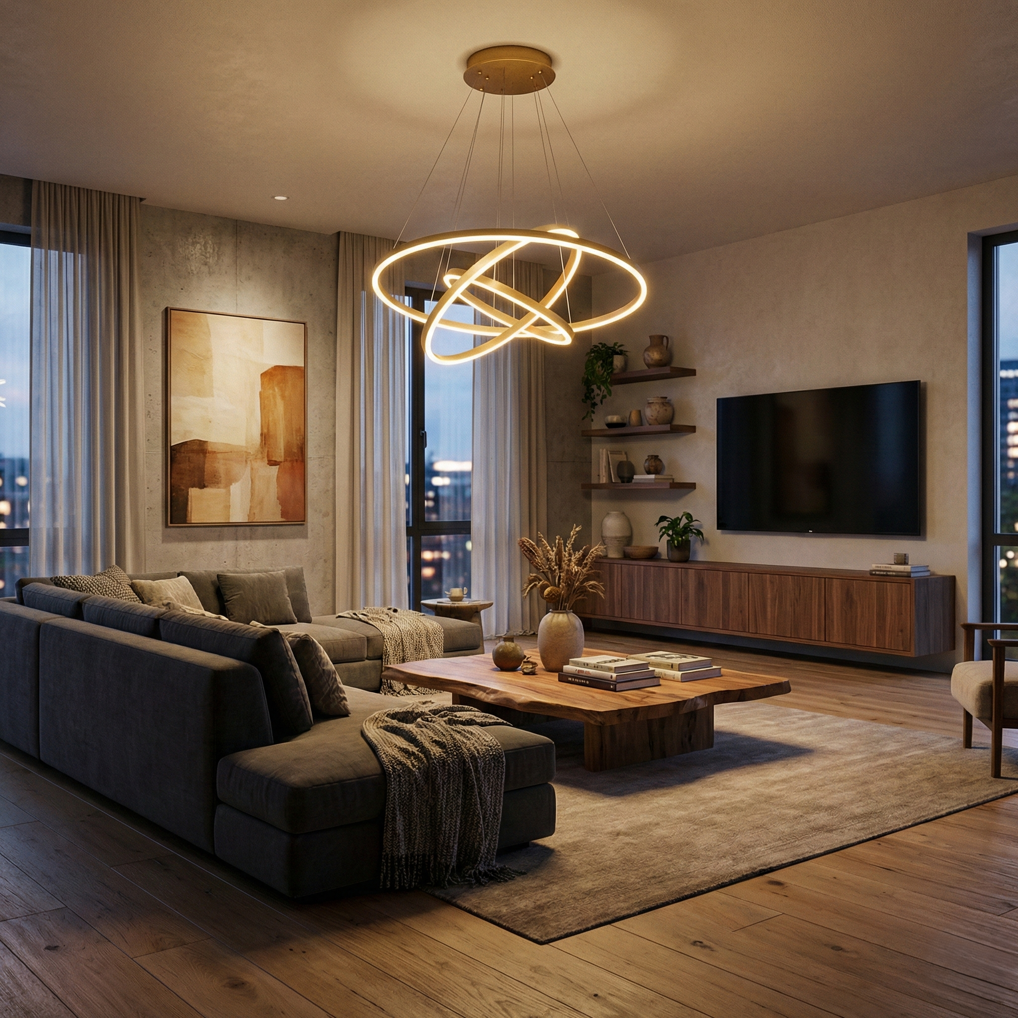 Lustra LED WONDERLAND Gold 3 Segmente XXL Echivalent 1000W