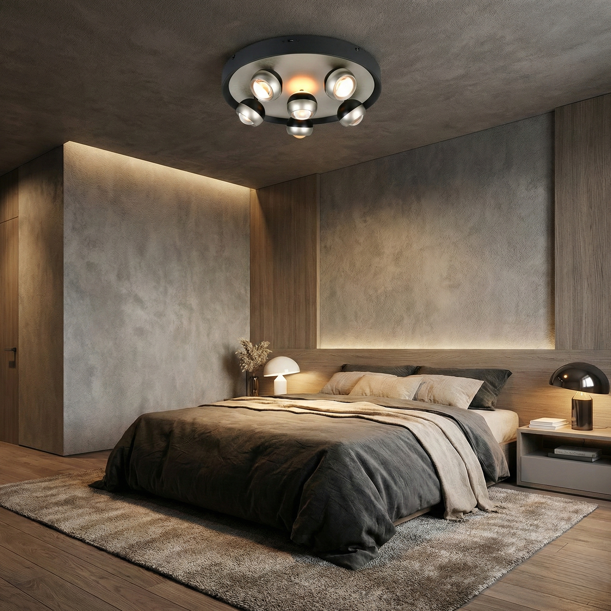Lustra LED Premium SILVER ORBIT Echivalent 500W