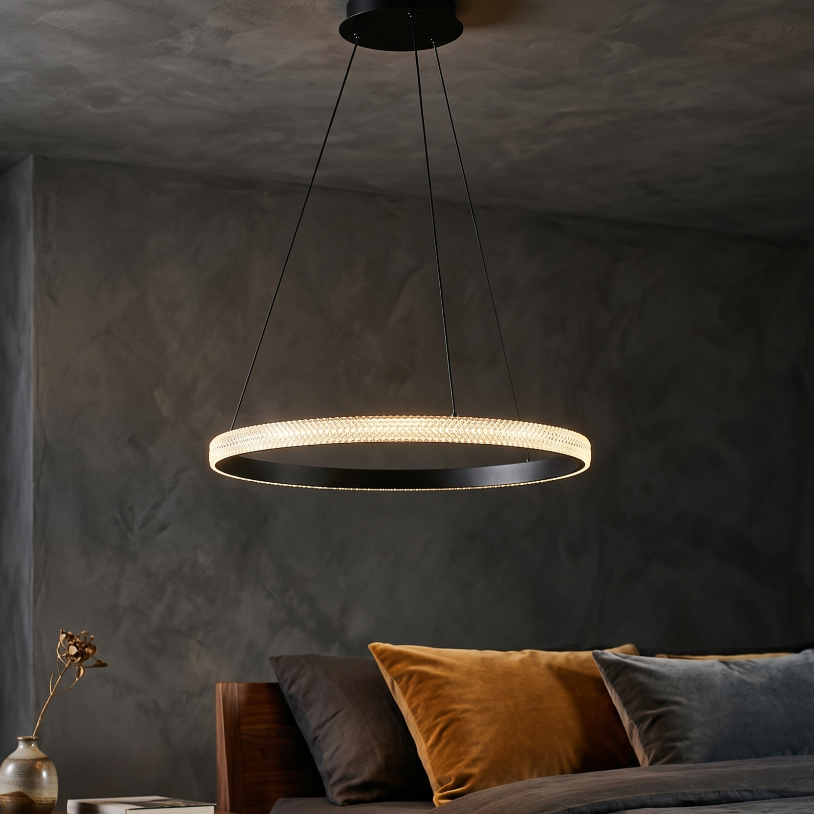 Lustra LED Suspendata Black ZELA 1 Segment Echivalent 300W