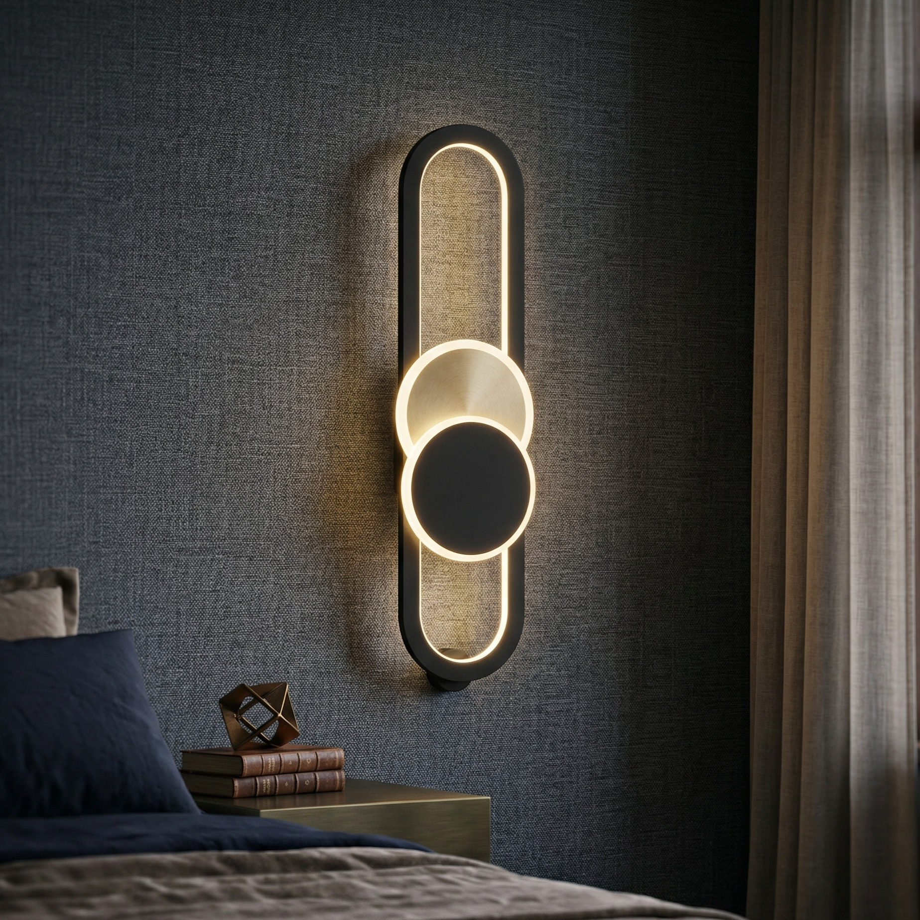 Aplica LED MOZZY 60cm Black Echivalent 74W