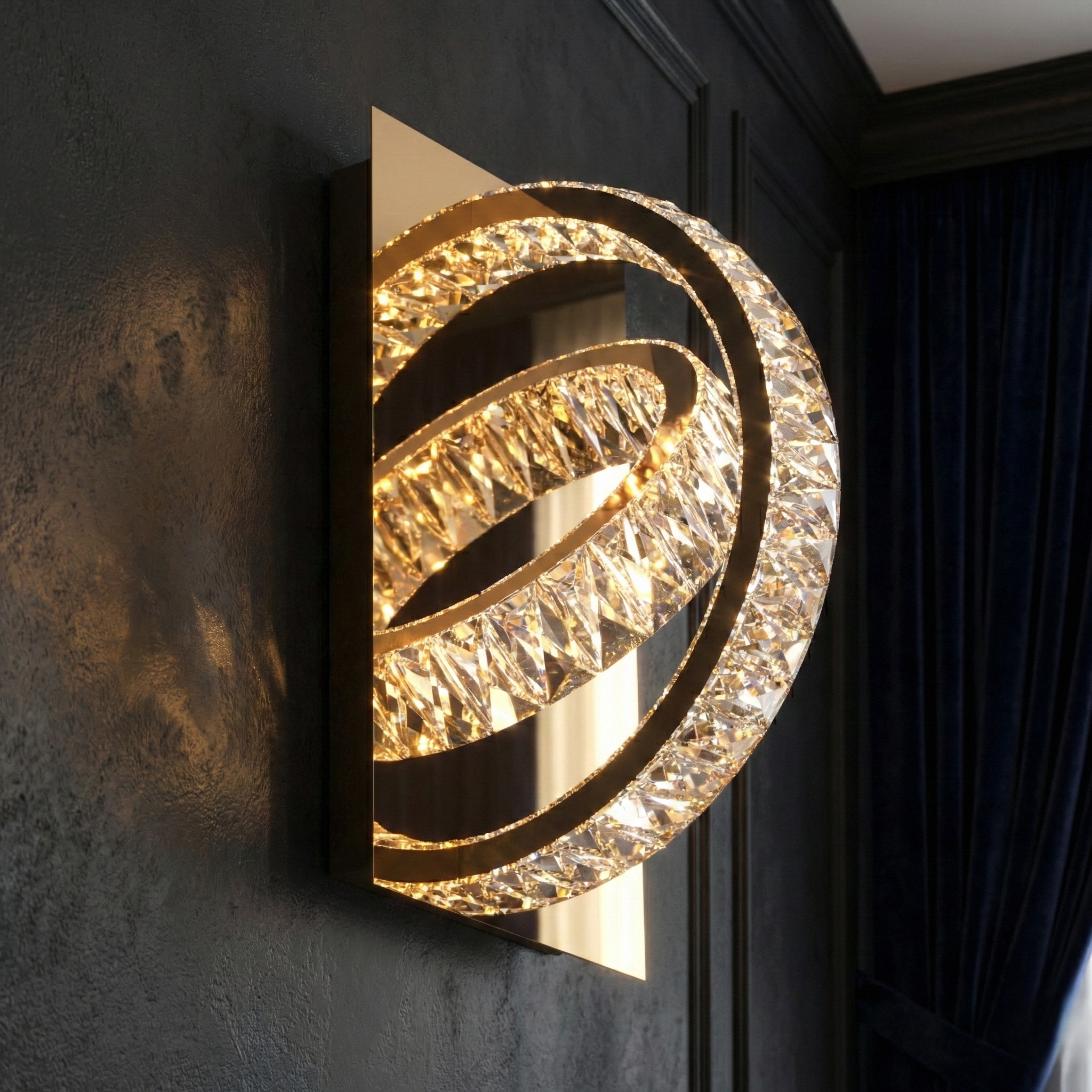 Aplica LED PREMIUM Cristal TULA GOLD Telecomanda by ZumaLine