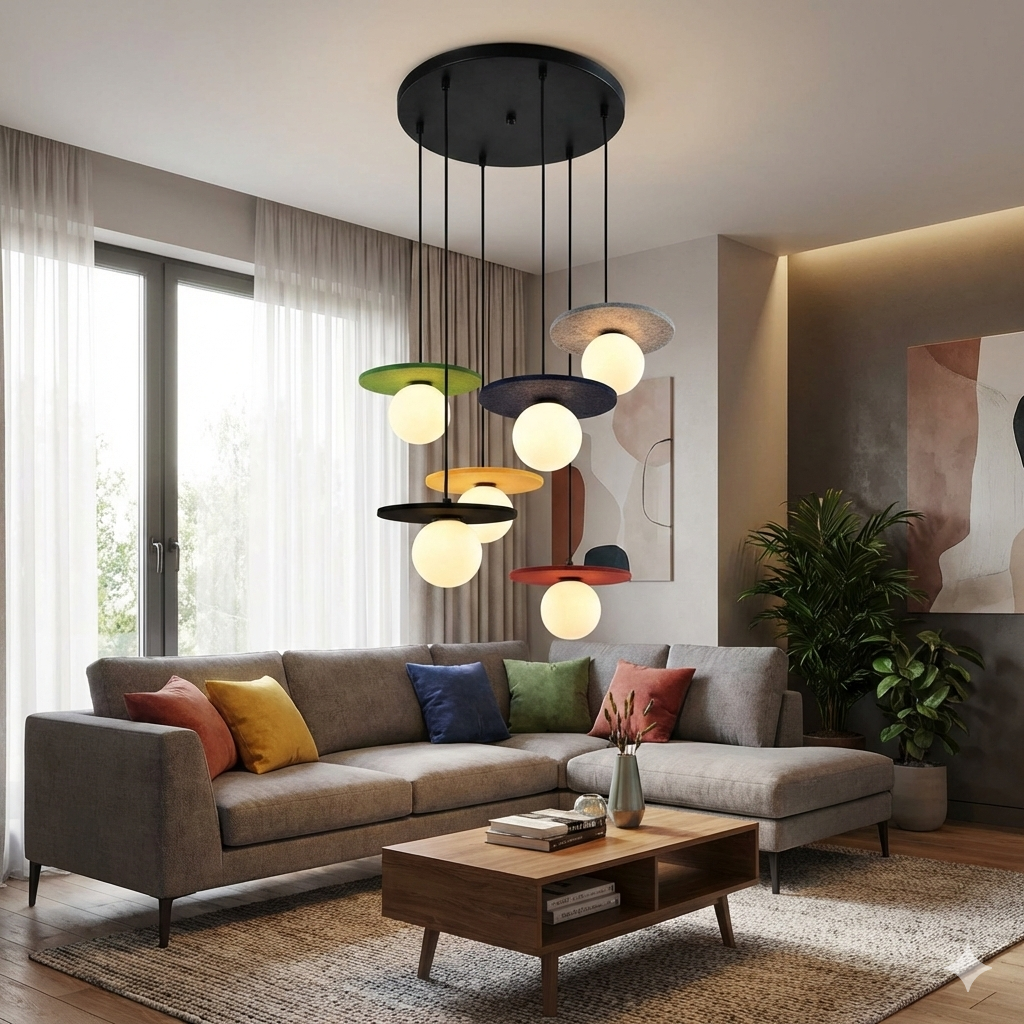 Lustra Moderna Felt Multicolora 6xE27