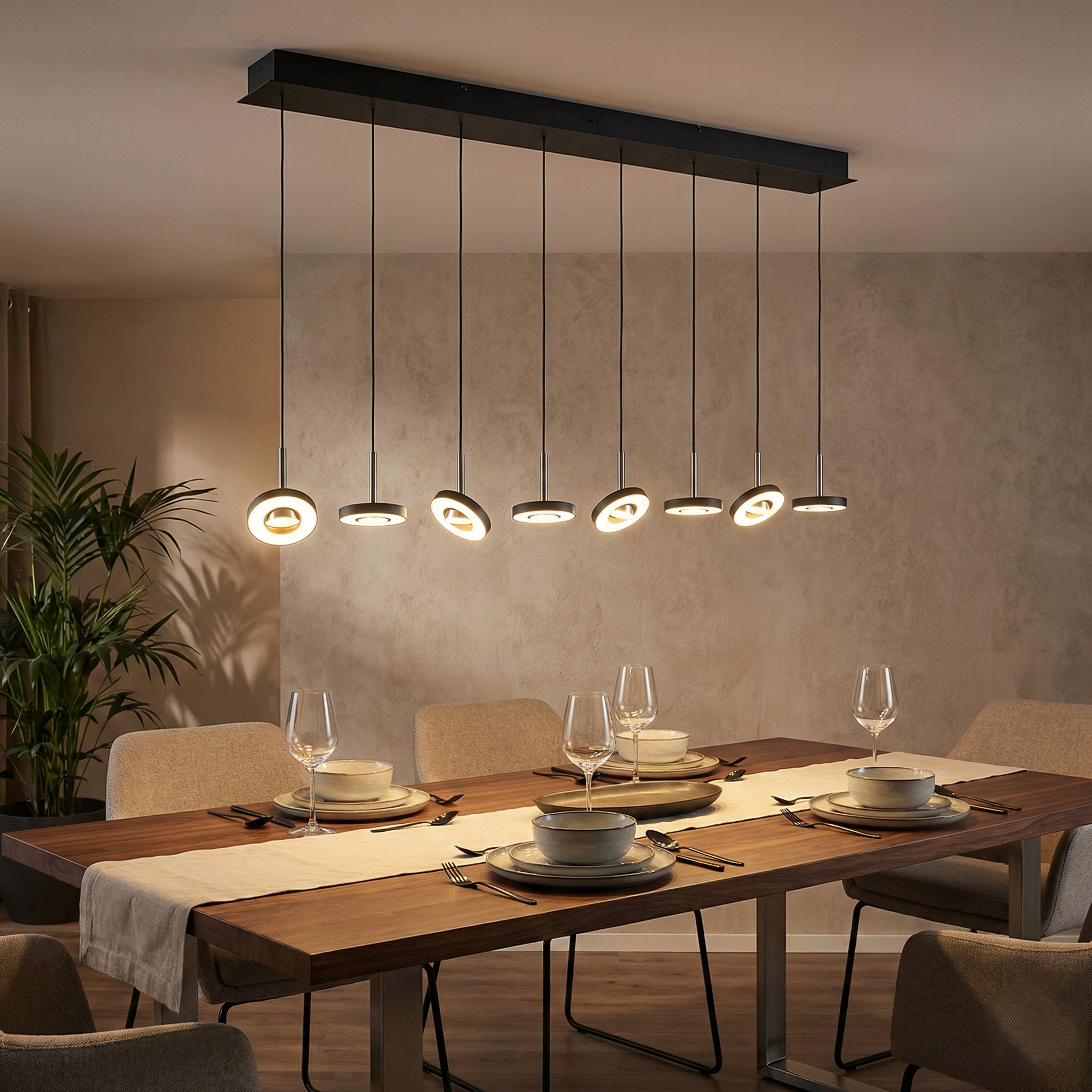 Lustra LED PREMIUM Suspendata Liniara SILVER MAXI GUANO Echivalent 700W