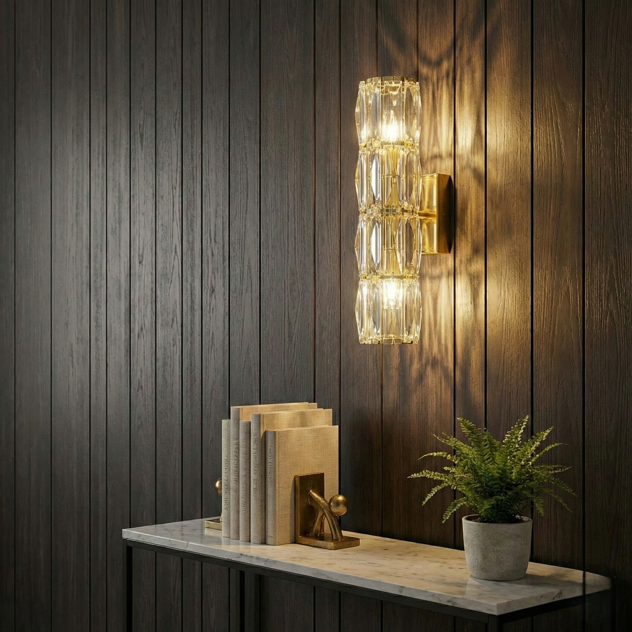 Aplica LED 40W GOLD Cristal Cilindru 40CM