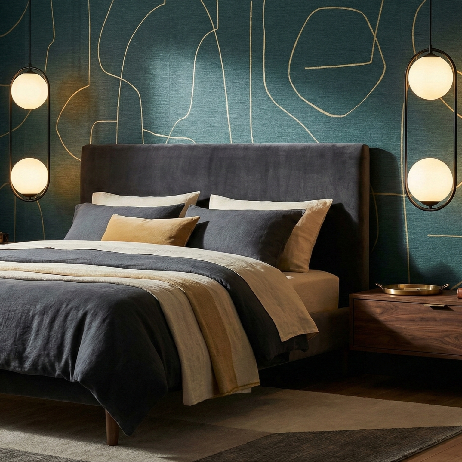 Pendul Nordic Two Moons Negru
