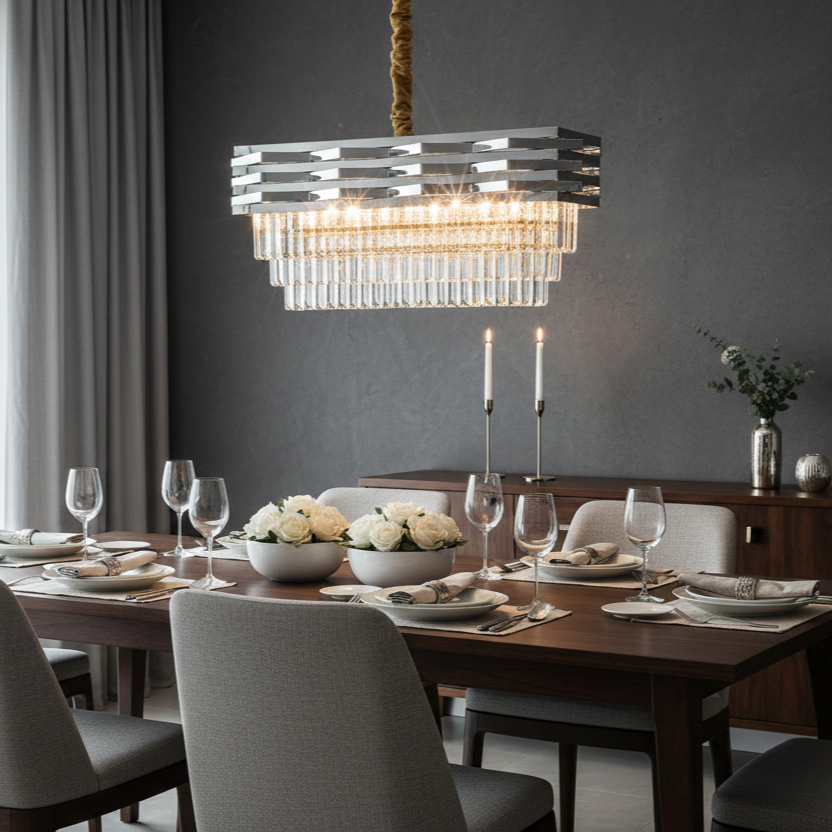 Candelabru Cristal Silver MALVINA 80x30CM