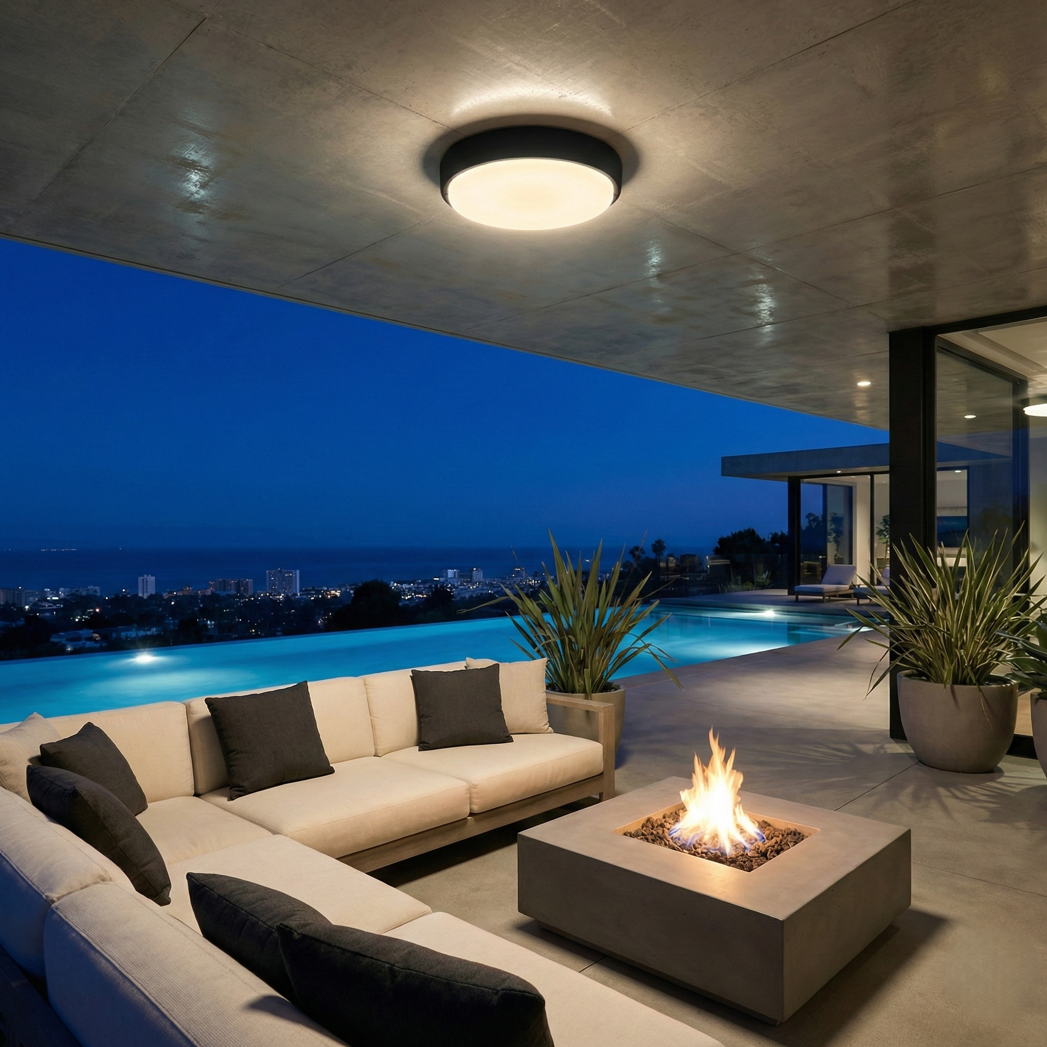 Aplica LED 18W Rotunda BAT Neagra Exterior Echivalent 150W