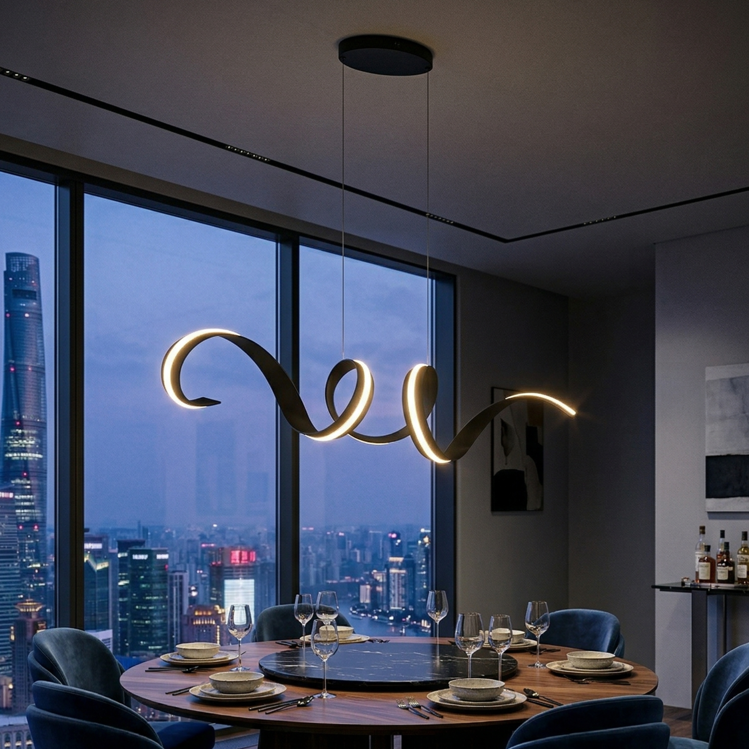 Lustra LED Liniara Suspendata PREMIUM CINQUE CISENNA Echivalent 1000W