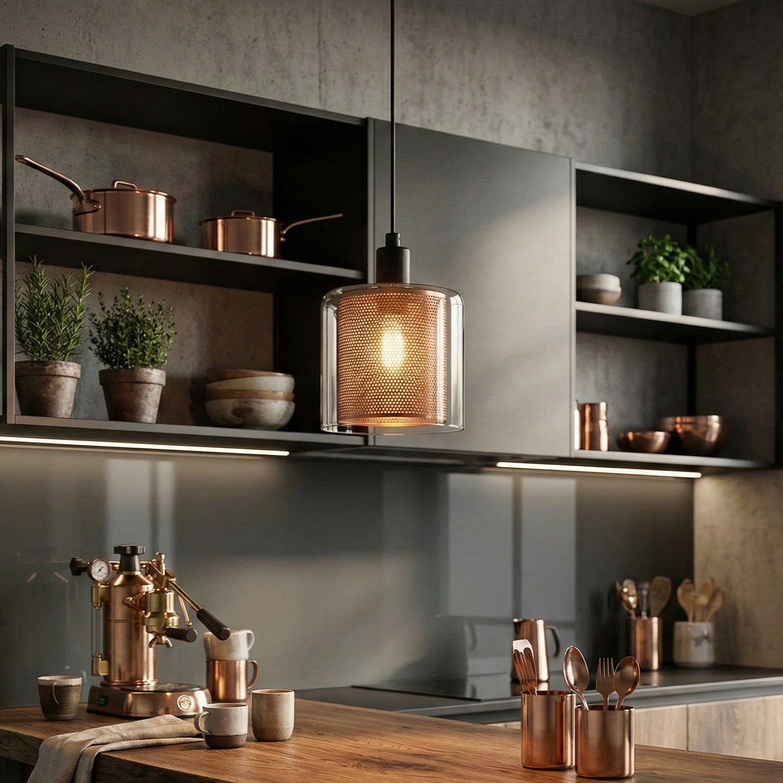 Pendul Abajur Cooper Black 1xE14