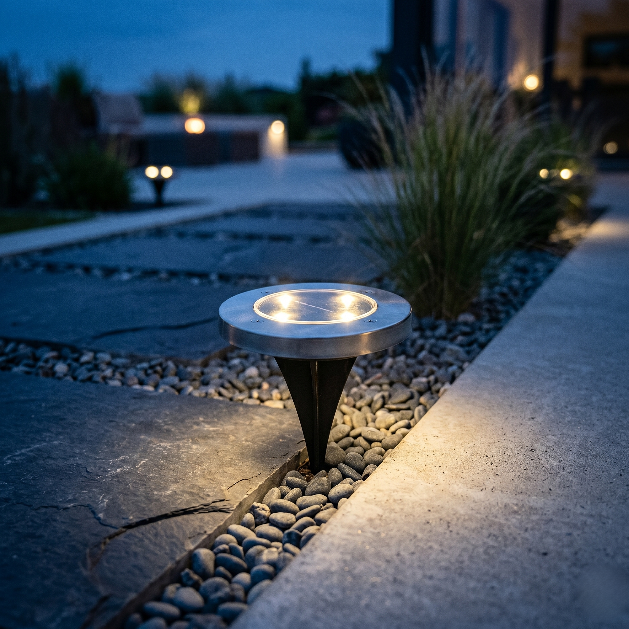 Stalp LED Gradina Premium ALURO cu Incarcare Solara 12CM