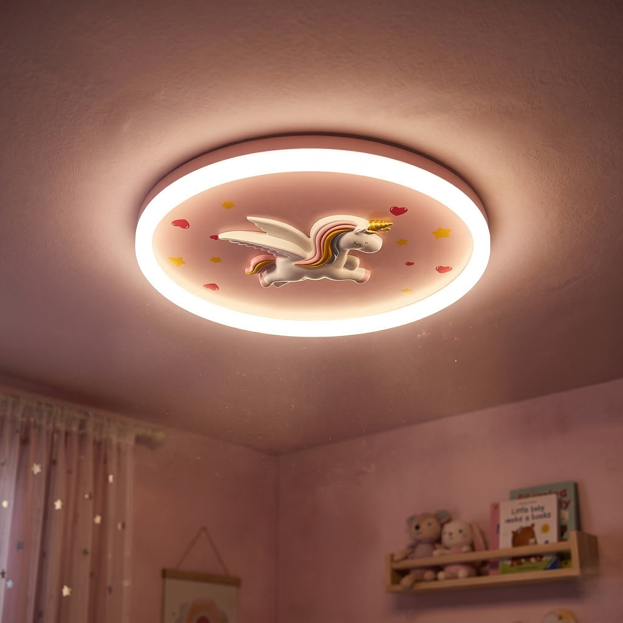Lustra LED 142W Pink Unicorn Echivalent 800W Telecomanda