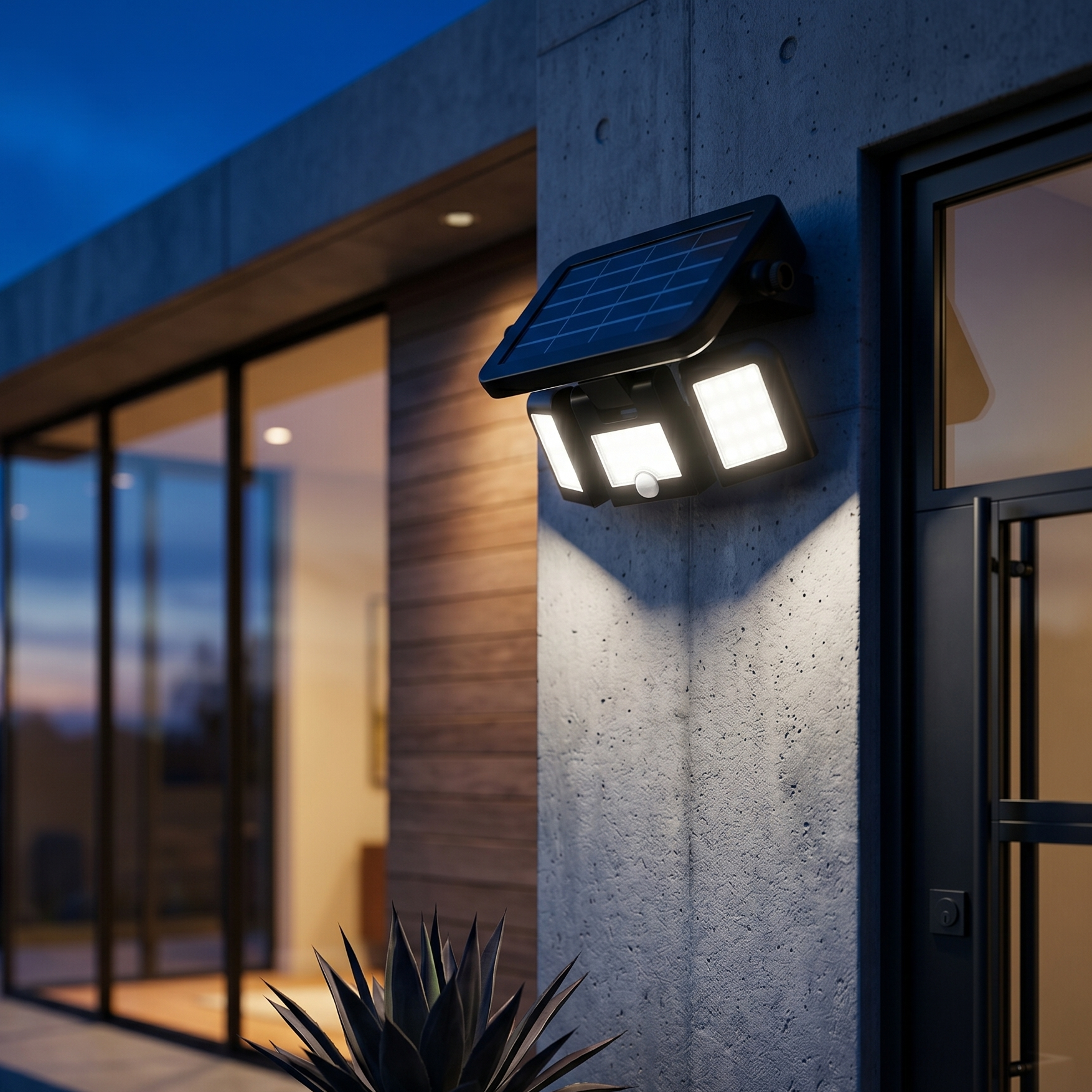 Aplica LED Solara cu Senzor LUROX Exterior Neagra Premium