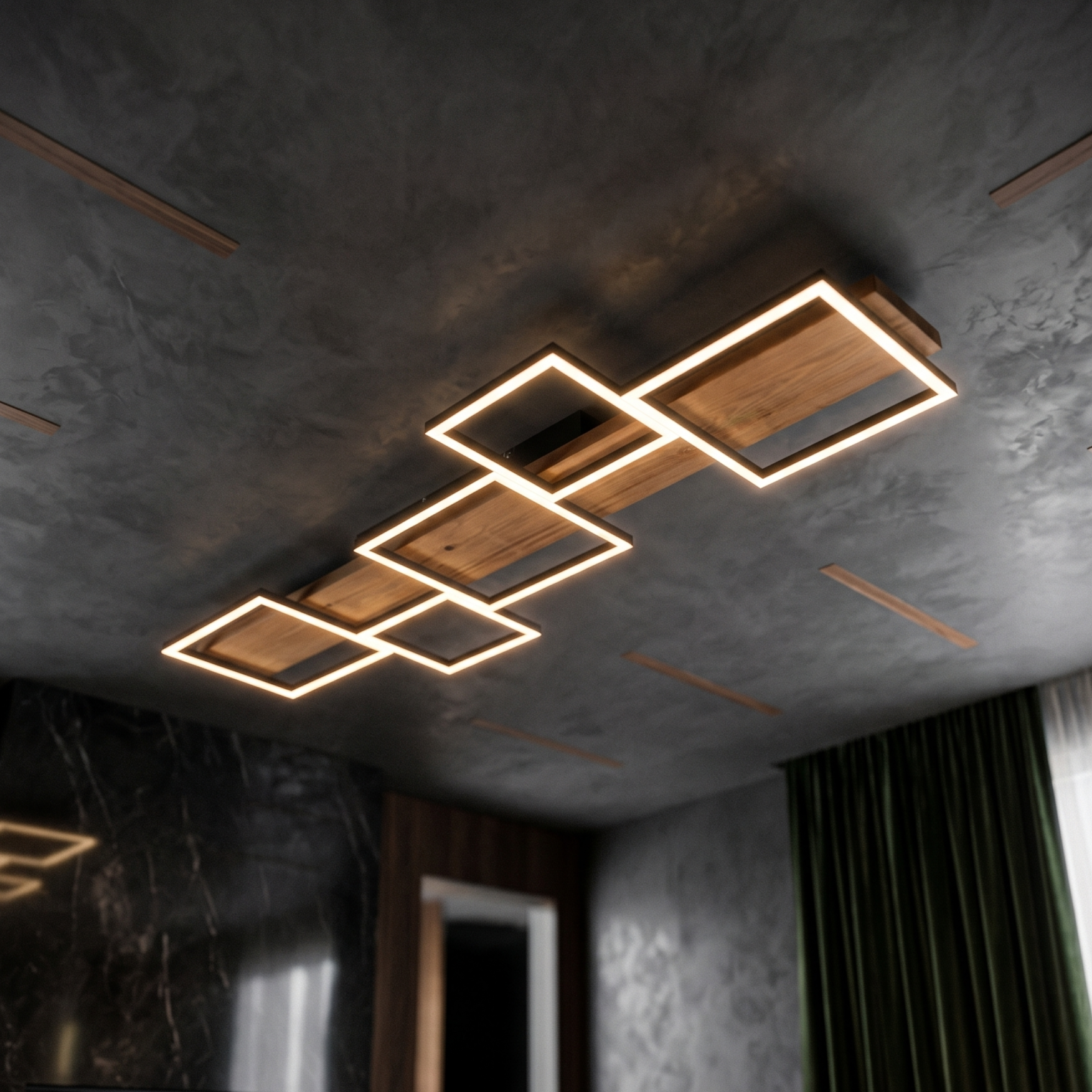Lustra LED Aplicata Wood HARPER Premium Echivalent 500W