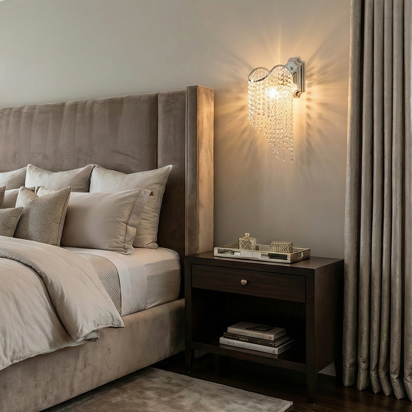 Aplica Cristal FREDA Silver Solo 1xE27