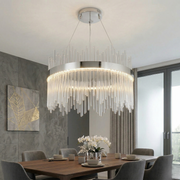 Lustra LED Suspendata CROWN Silver Cristal 60cm Echivalent 500W