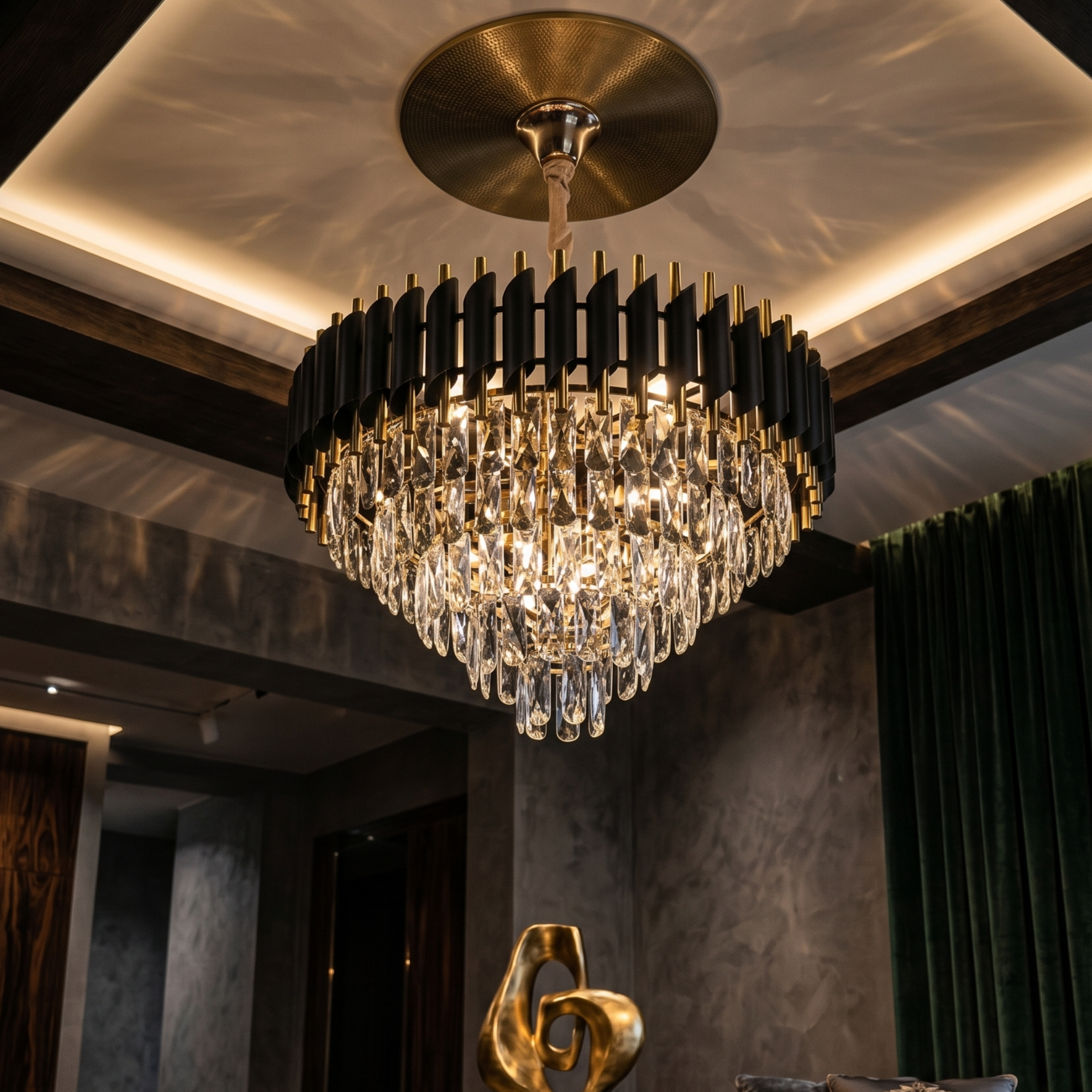 Candelabru Cristal Premium BLACK PANTHER 580mm